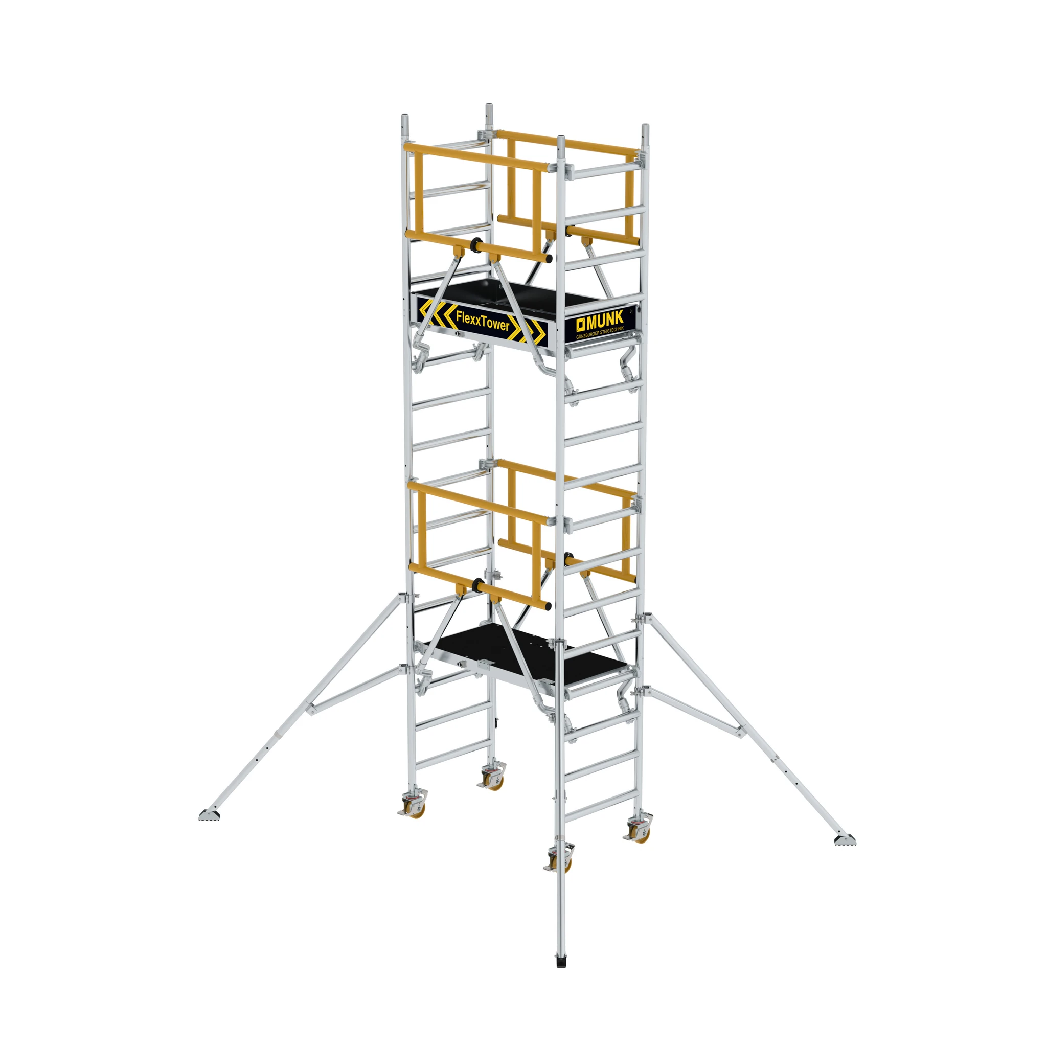 MUNK | FlexxTower SG ergo mit vorlaufendem Geländer Plattformhöhe 3,10 m