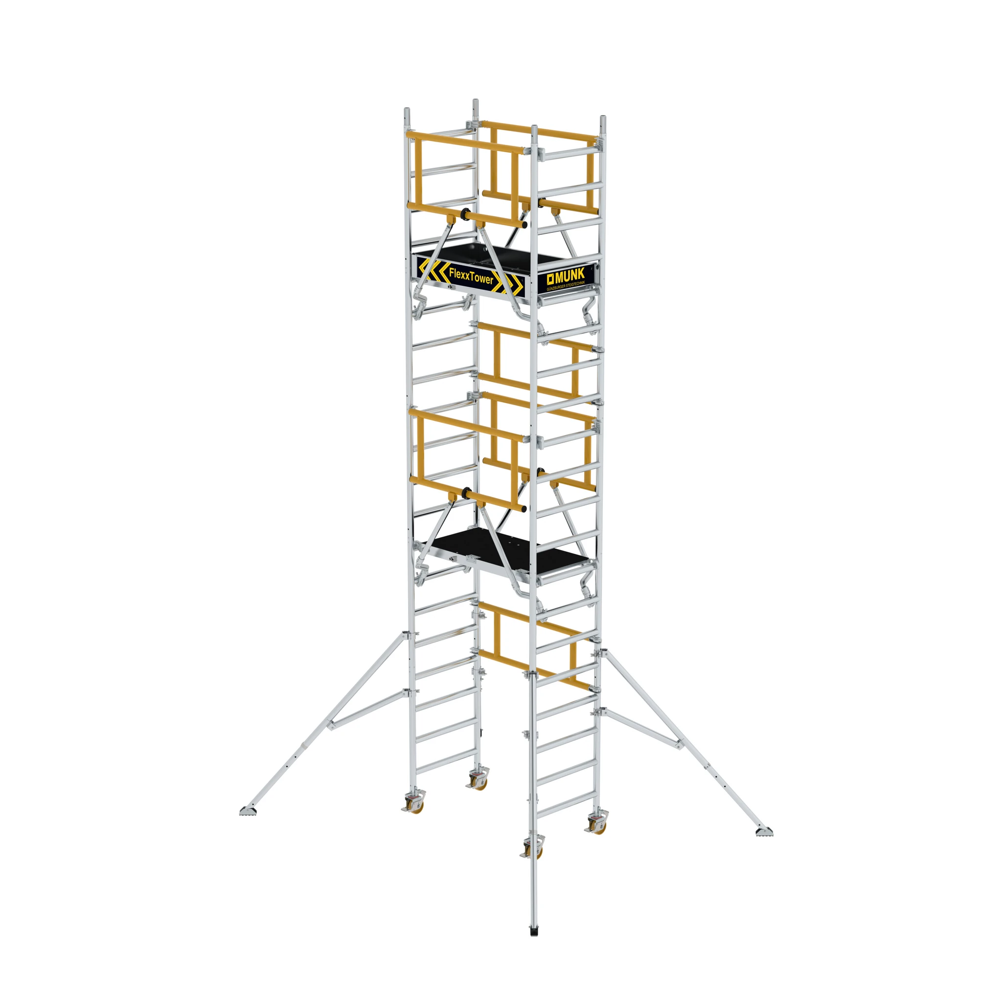 MUNK | FlexxTower SG ergo mit vorlaufendem Geländer Plattformhöhe 4,10 m