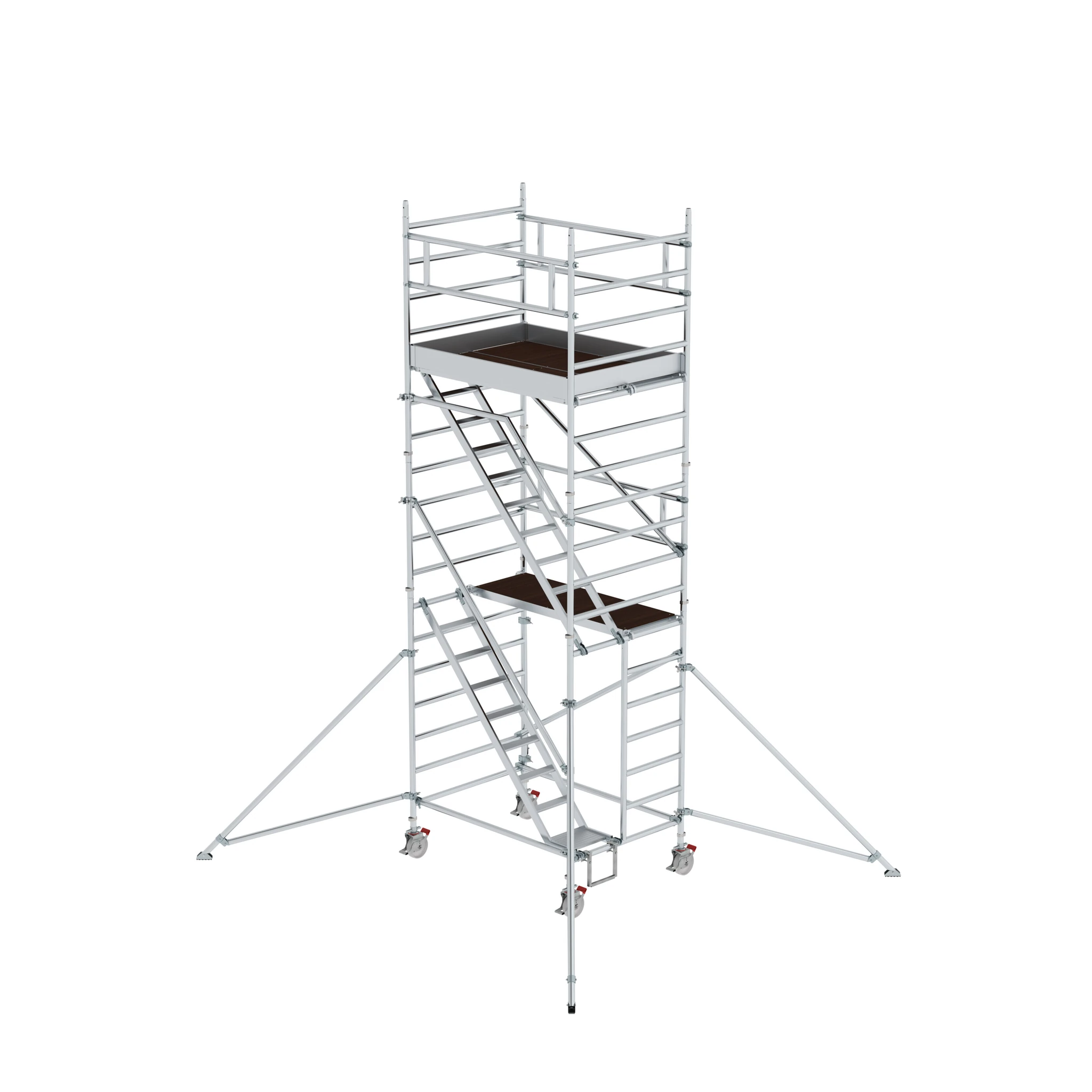 MUNK | Rollgerüst 1,35 x 1,80 m mit Schrägaufstiegen & Ausleger Plattformhöhe 4,47 m
