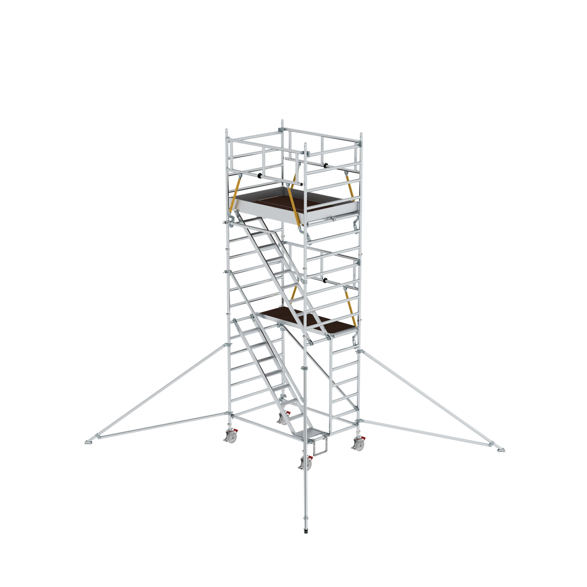 MUNK | Rollgerüst SG 1,35 x 1,80 m mit Schrägaufstiegen & Ausleger Plattformhöhe 4,47 m
