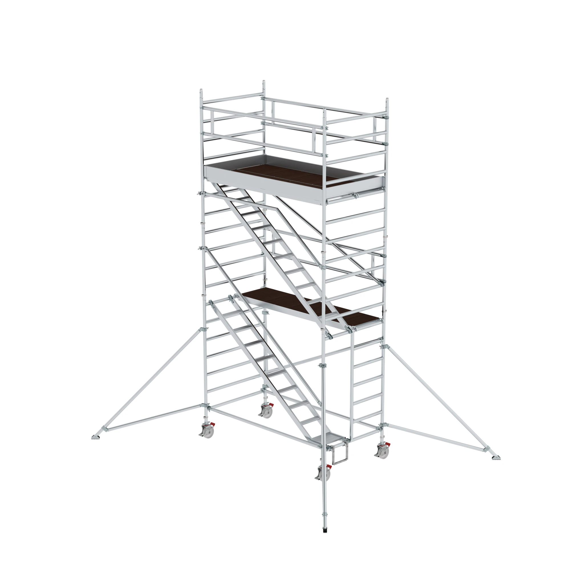 MUNK | Rollgerüst 1,35 x 2,45 m mit Schrägaufstiegen & Ausleger Plattformhöhe 4,47 m