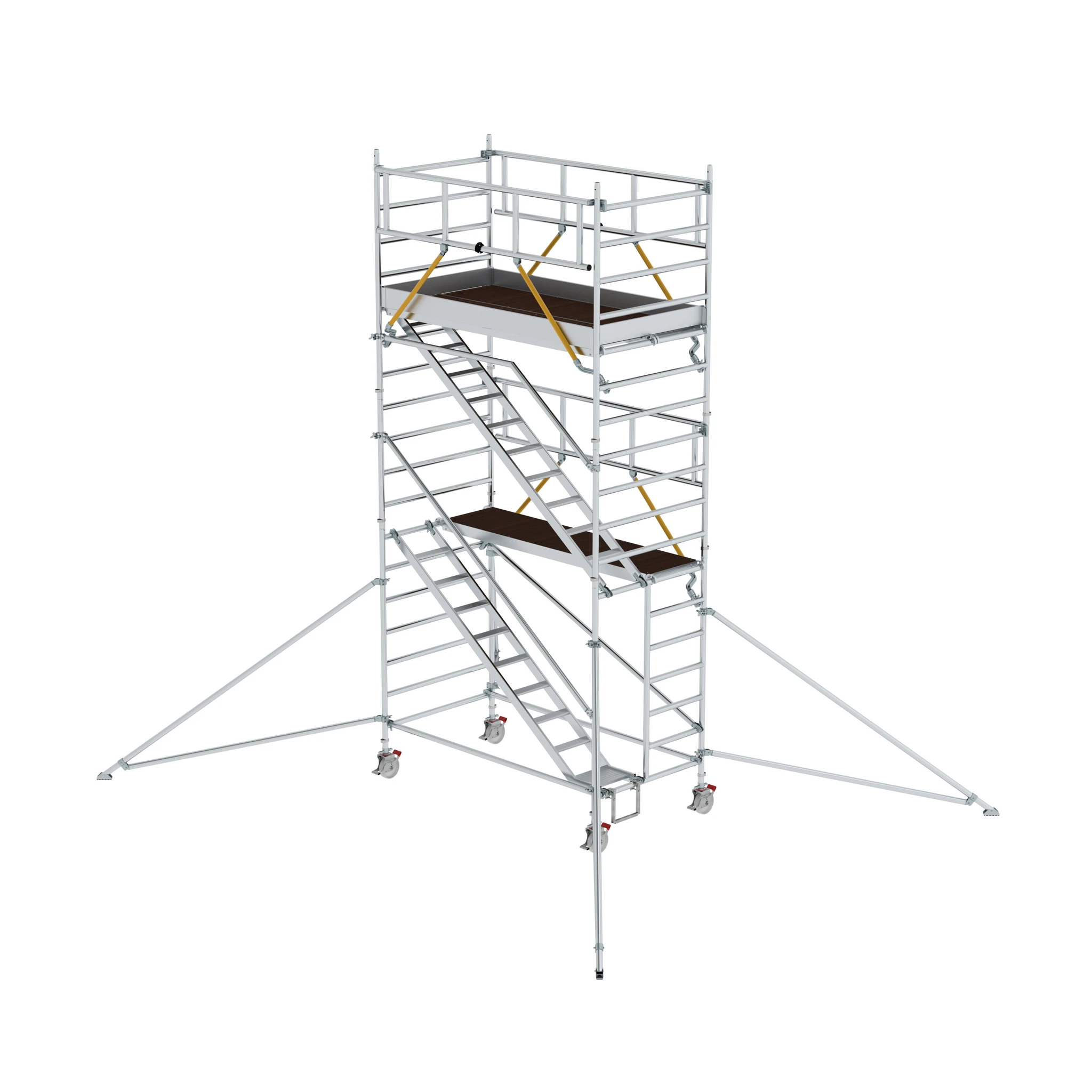 MUNK | Rollgerüst SG 1,35 x 2,45 m mit Schrägaufstiegen & Ausleger Plattformhöhe 4,47 m
