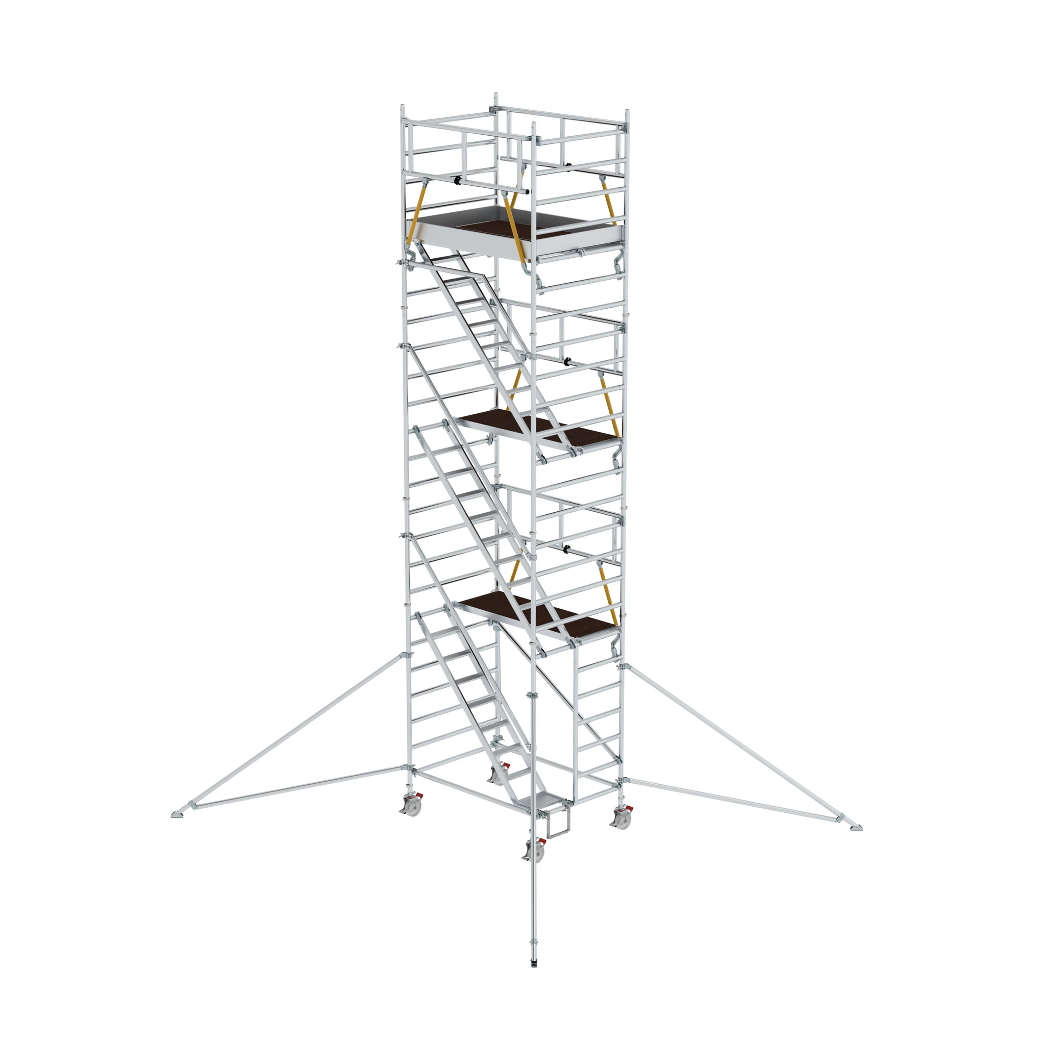 MUNK | Rollgerüst SG 1,35 x 1,80 m mit Schrägaufstiegen & Ausleger Plattformhöhe 6,43 m