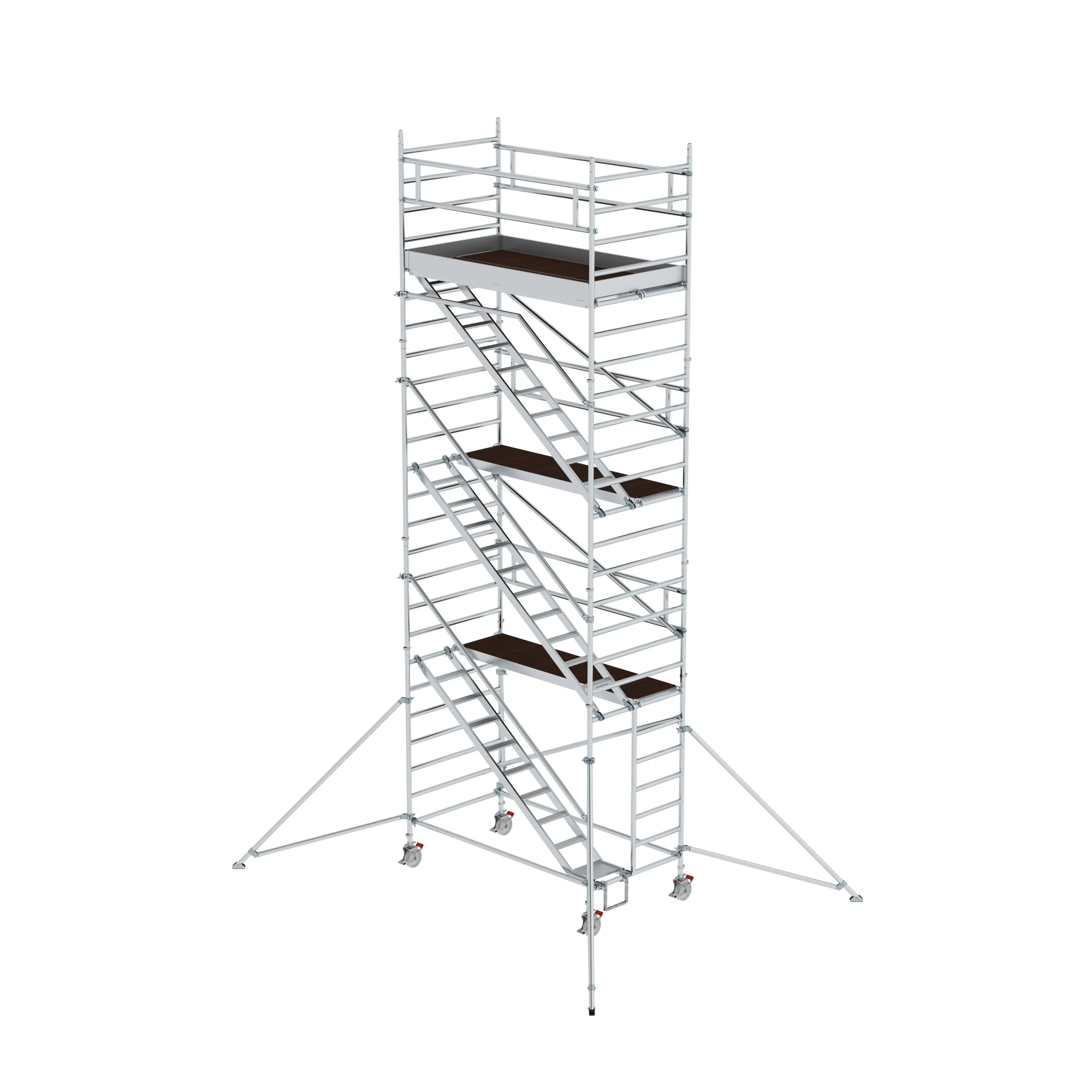 MUNK | Rollgerüst 1,35 x 2,45 m mit Schrägaufstiegen & Ausleger Plattformhöhe 6,43 m