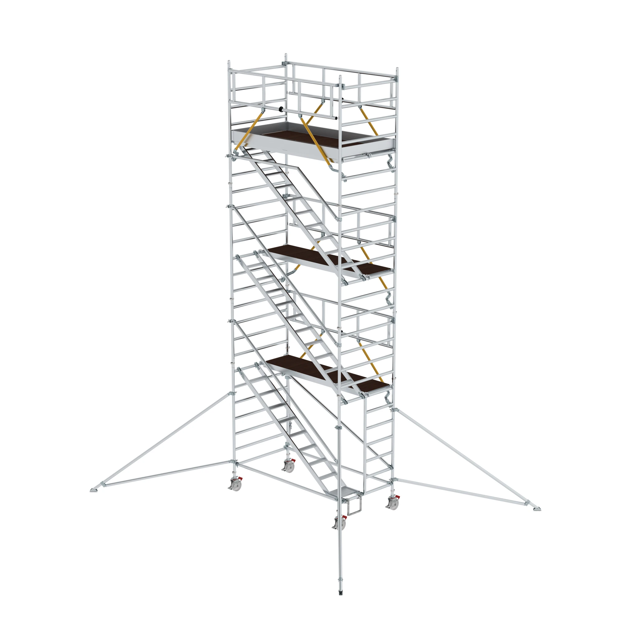 MUNK | Rollgerüst SG 1,35 x 2,45 m mit Schrägaufstiegen & Ausleger Plattformhöhe 6,43 m