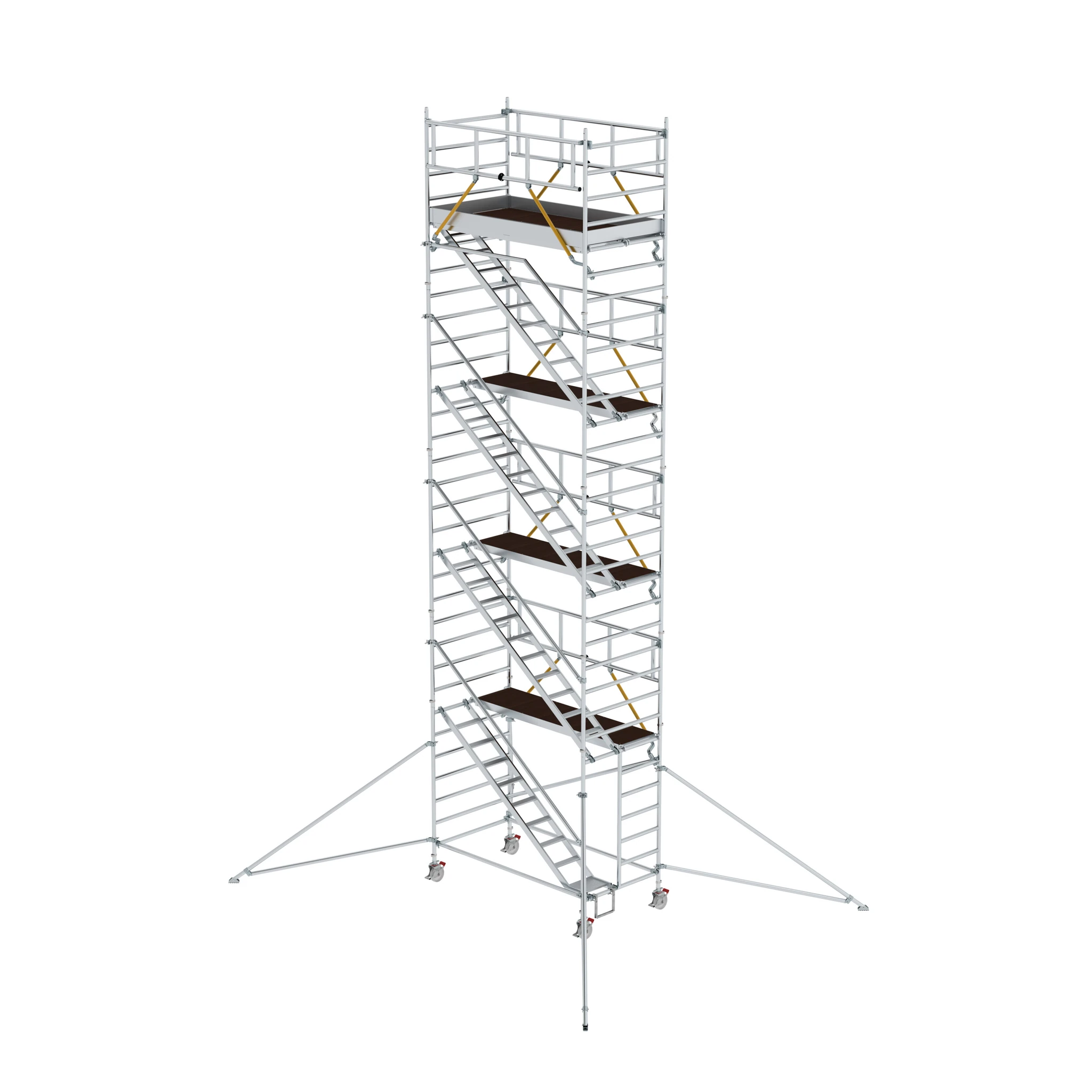 MUNK | Rollgerüst SG 1,35 x 2,45 m mit Schrägaufstiegen & Ausleger Plattformhöhe 8,39 m