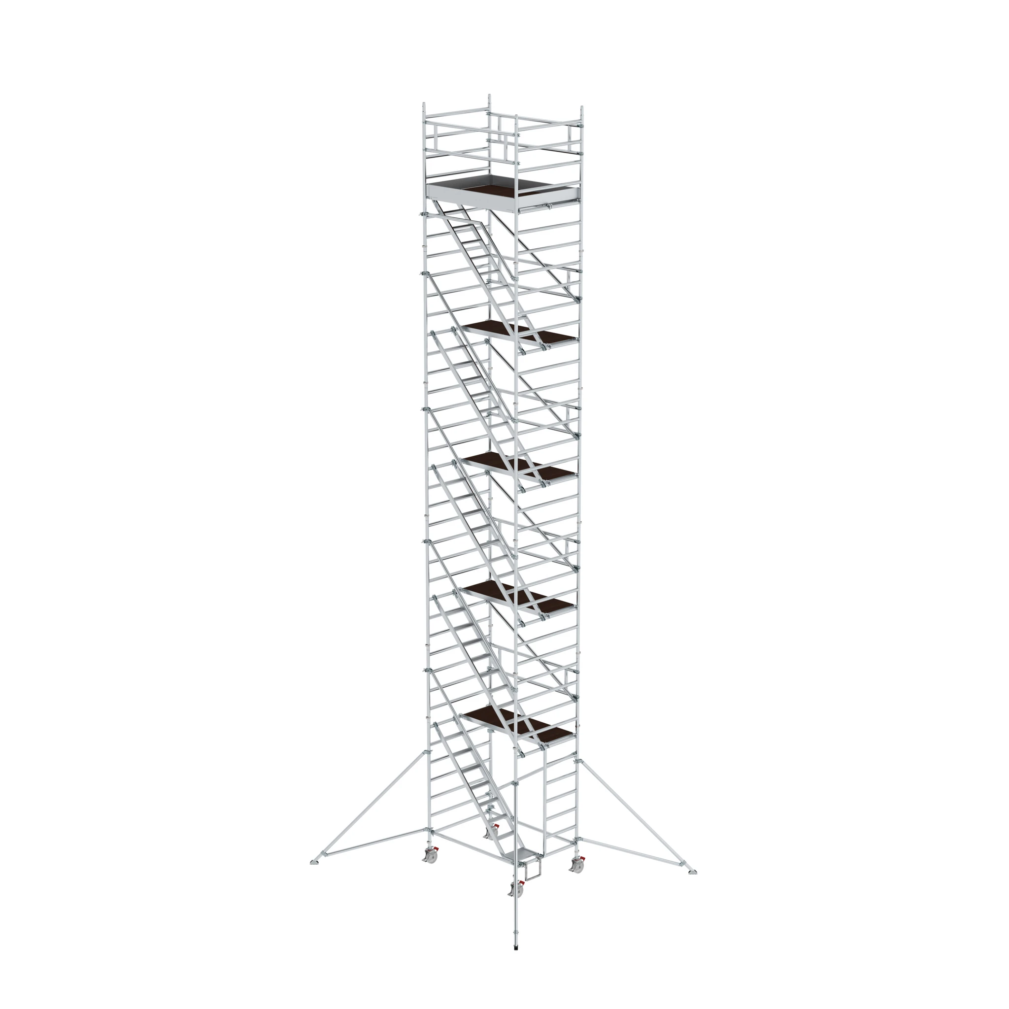 MUNK | Rollgerüst 1,35 x 1,80 m mit Schrägaufstiegen & Ausleger Plattformhöhe 10,35 m