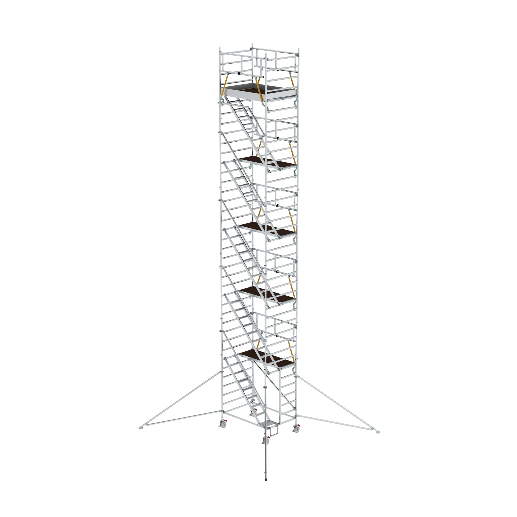 MUNK | Rollgerüst SG 1,35 x 1,80 m mit Schrägaufstiegen & Ausleger Plattformhöhe 10,35 m