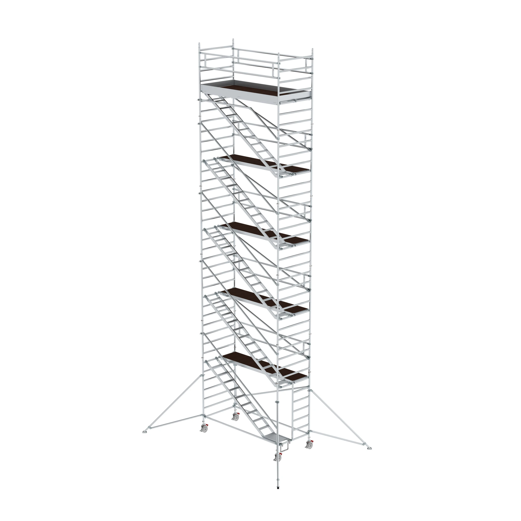 MUNK | Rollgerüst 1,35 x 3,0 m mit Schrägaufstiegen & Ausleger Plattformhöhe 10,35 m