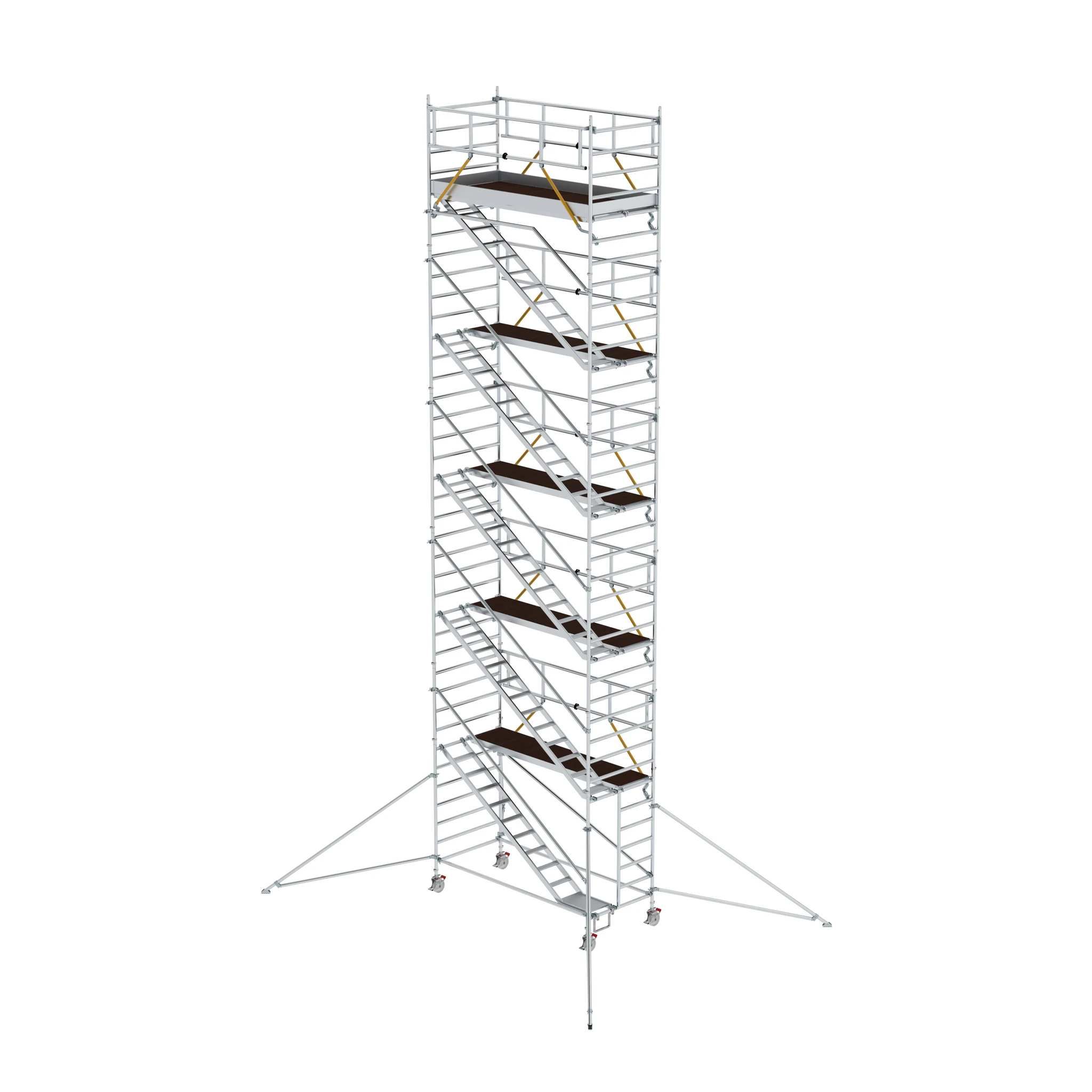 MUNK | Rollgerüst SG 1,35 x 3,0 m mit Schrägaufstiegen & Ausleger Plattformhöhe 10,35 m