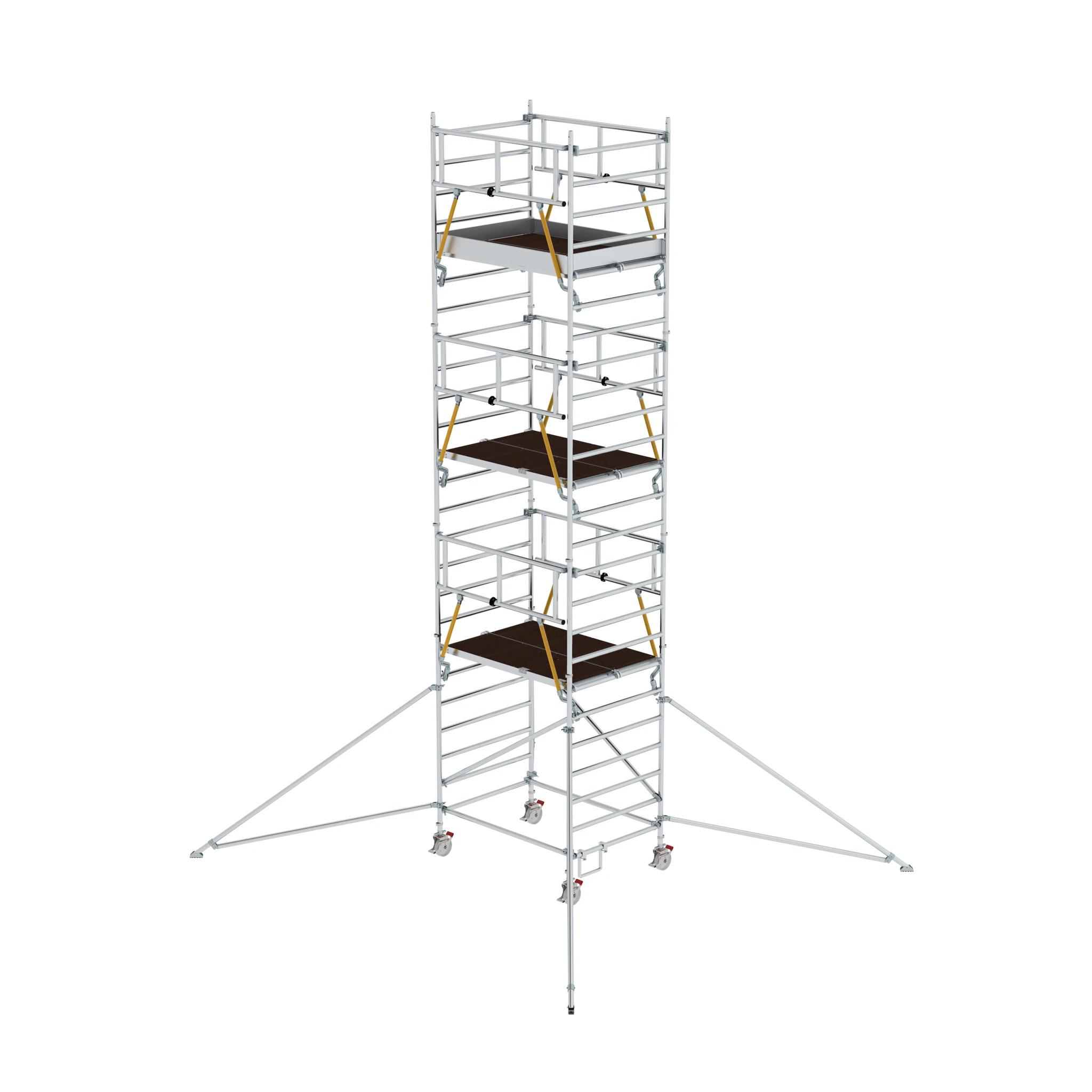 MUNK | Rollgerüst SG 1,35 x 1,80 m mit Ausleger & Doppel-Plattform Plattformhöhe 6,43 m
