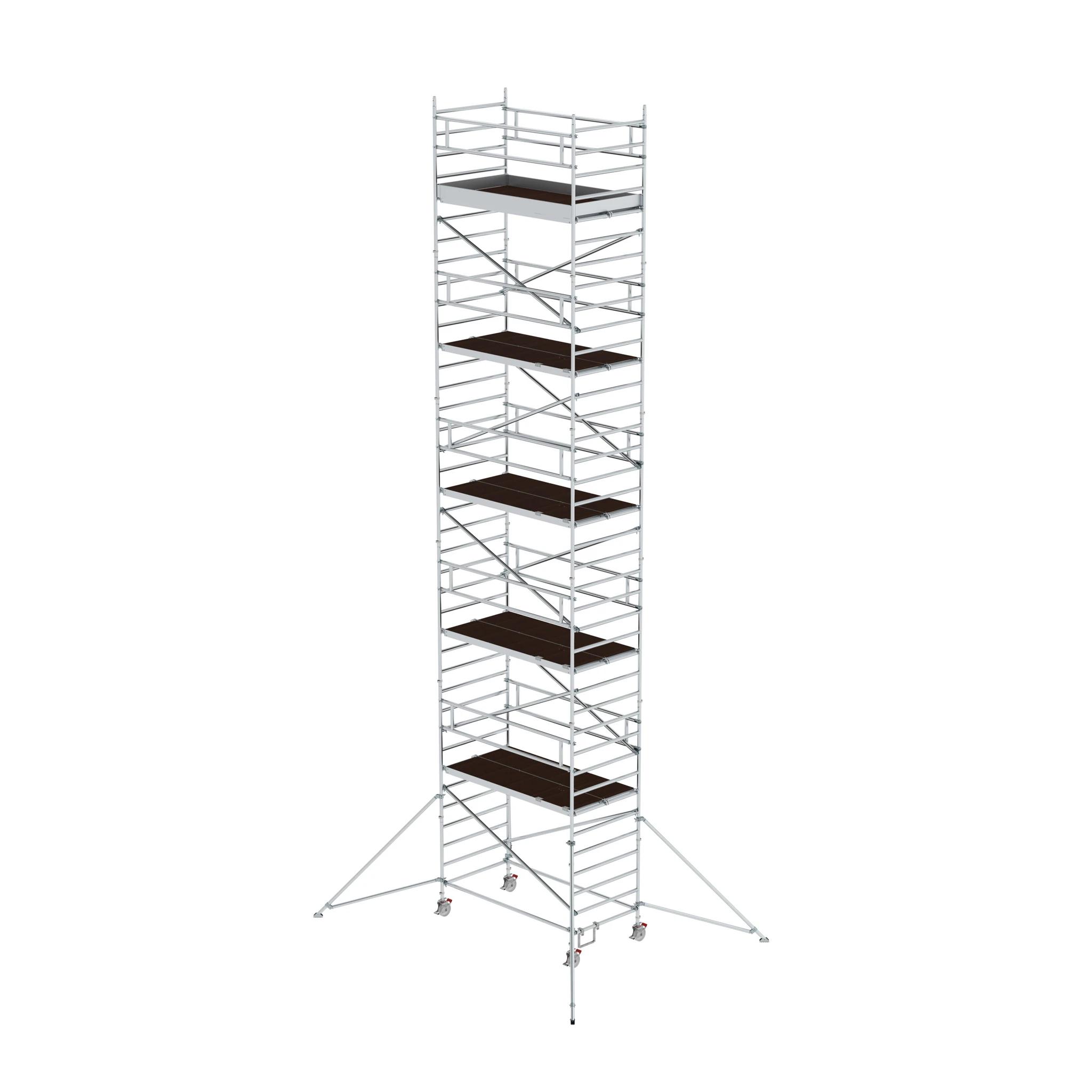 MUNK | Rollgerüst 1,35 x 2,45 m mit Ausleger & Doppel-Plattform Plattformhöhe 10,35 m