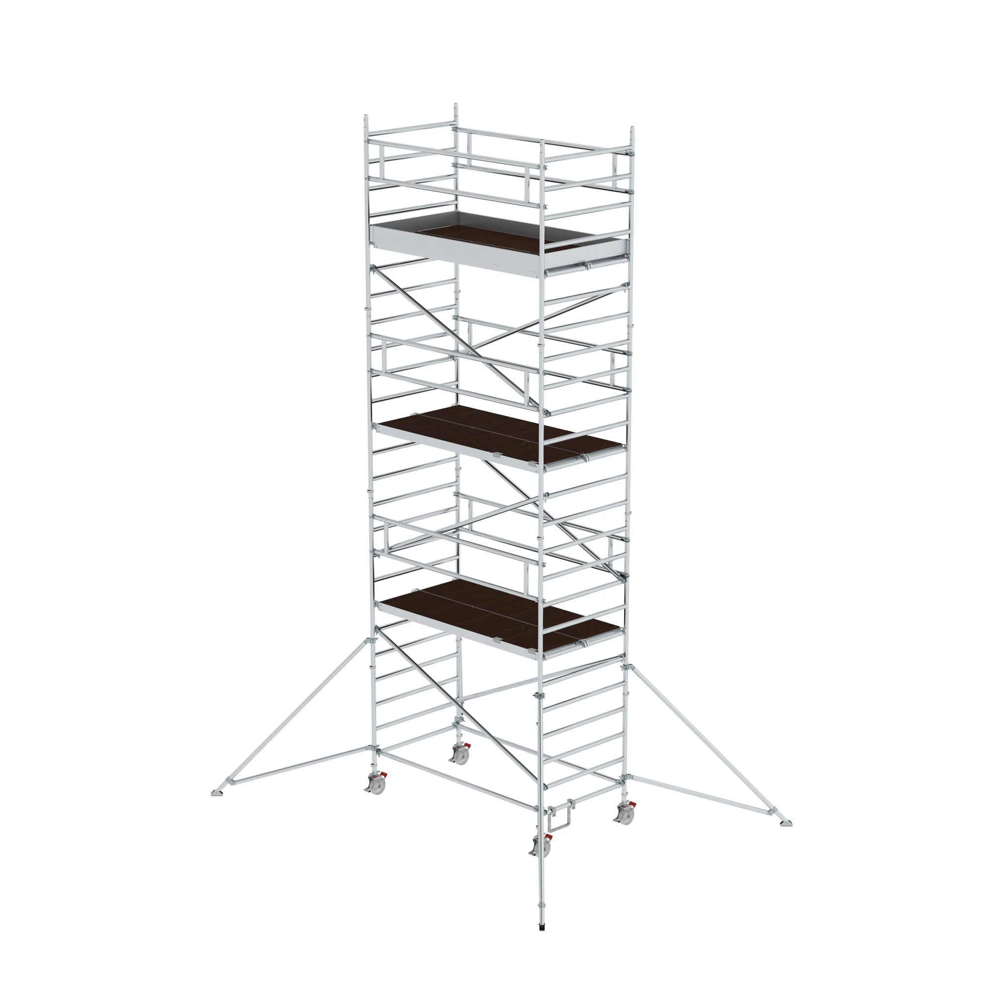 MUNK | Rollgerüst 1,35 x 2,45 m mit Ausleger & Doppel-Plattform Plattformhöhe 6,43 m