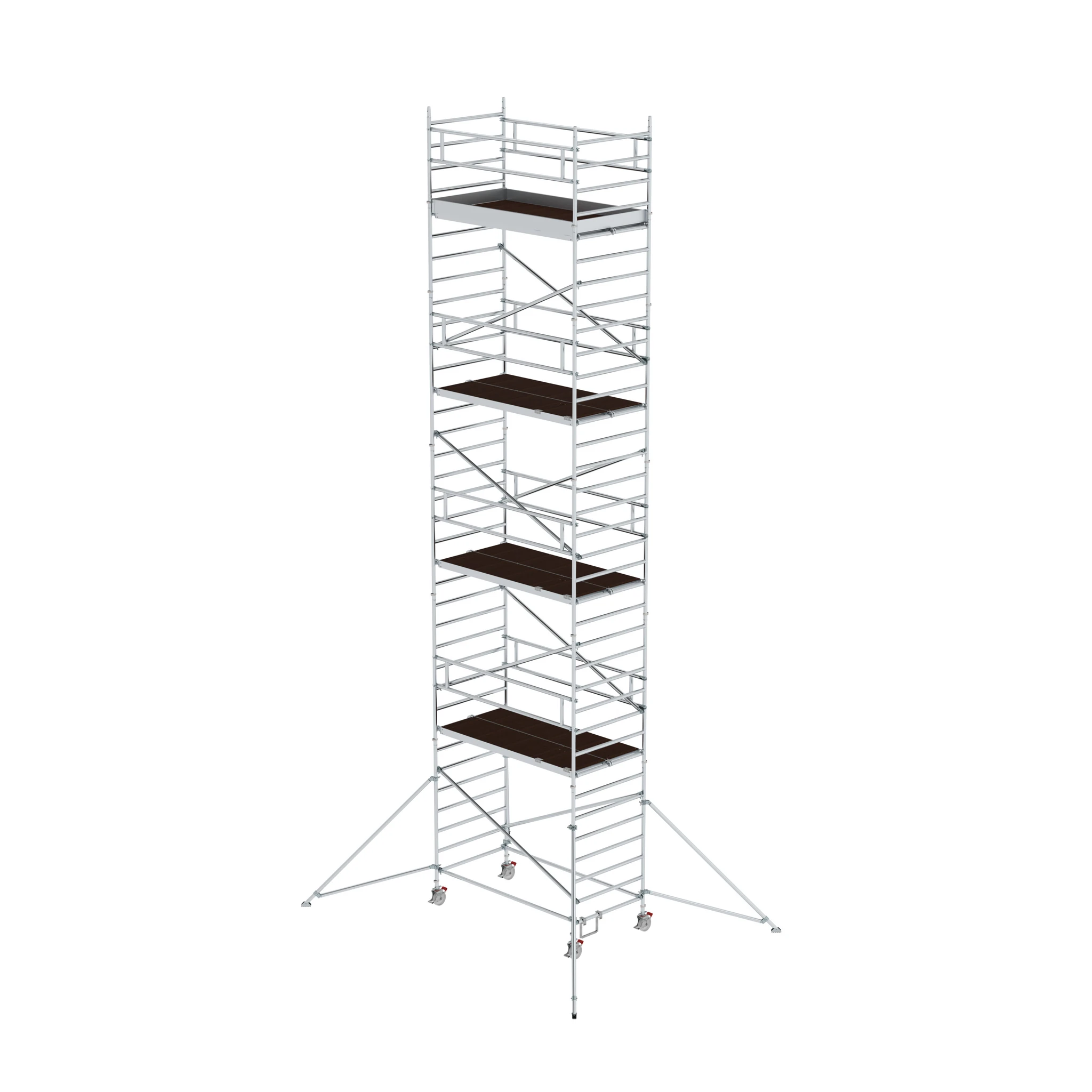 MUNK | Rollgerüst 1,35 x 2,45 m mit Ausleger & Doppel-Plattform Plattformhöhe 9,51 m