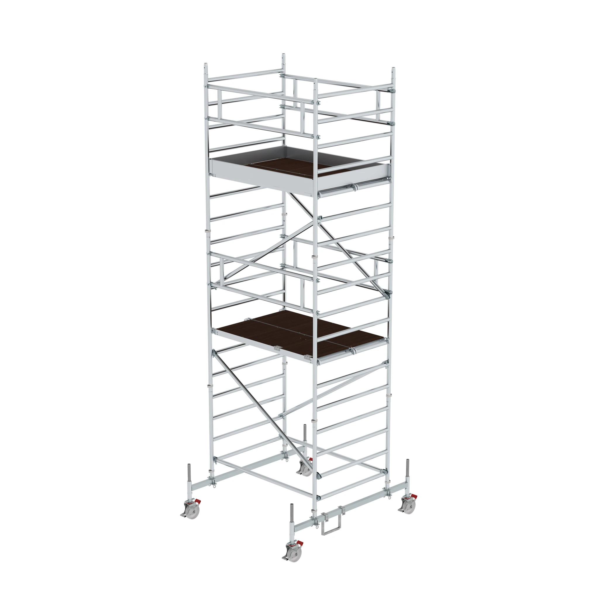 MUNK | Rollgerüst 1,35 x 1,80 m mit Fahrbalken & Doppel-Plattform Plattformhöhe 4,66 m