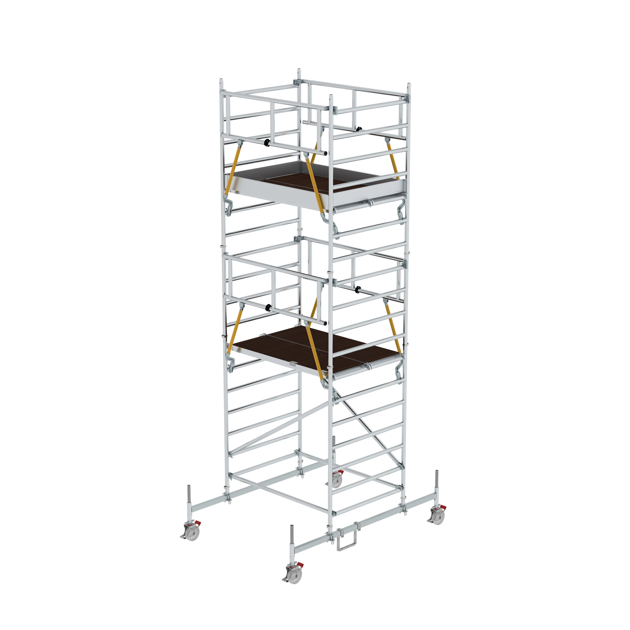 MUNK | Rollgerüst SG 1,35 x 1,80 m mit Fahrbalken & Doppel-Plattform Plattformhöhe 4,66 m