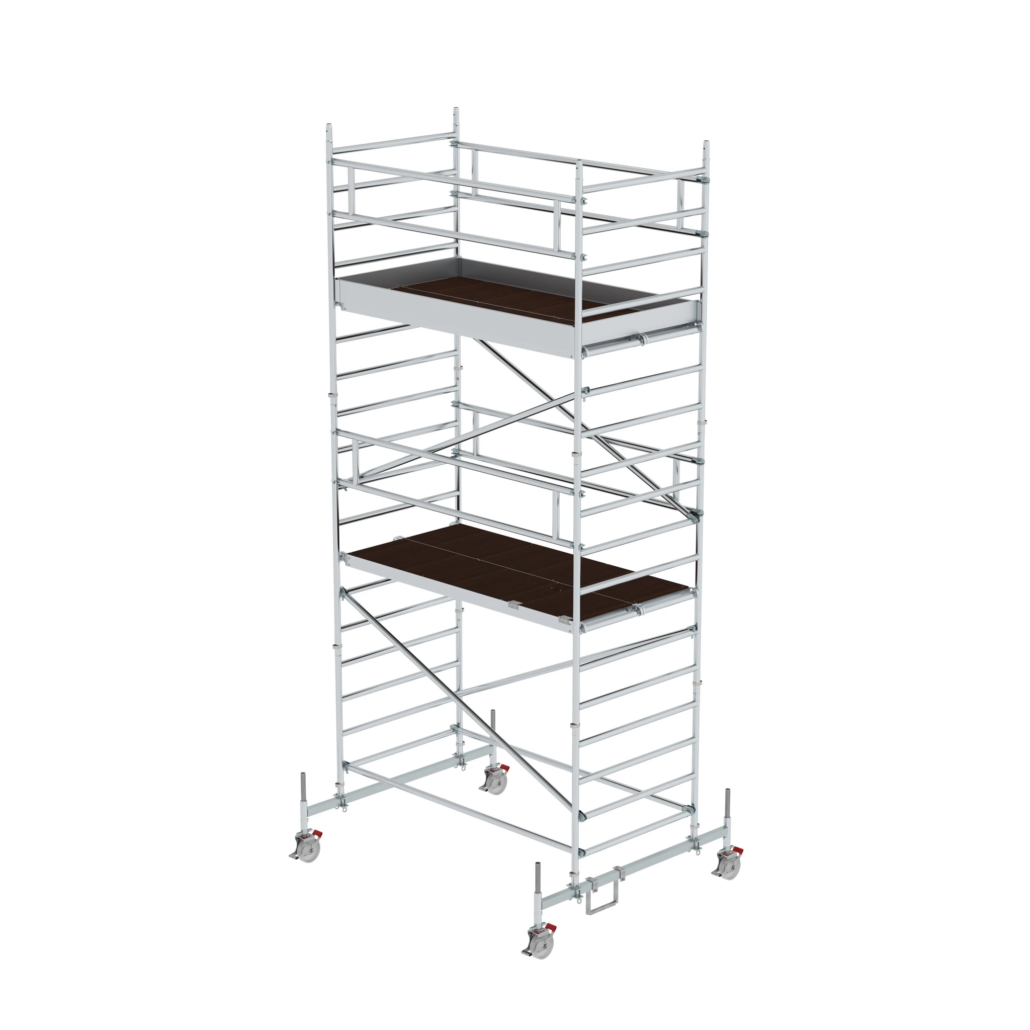 MUNK | Rollgerüst 1,35 x 2,45 m mit Fahrbalken & Doppel-Plattform Plattformhöhe 4,66 m