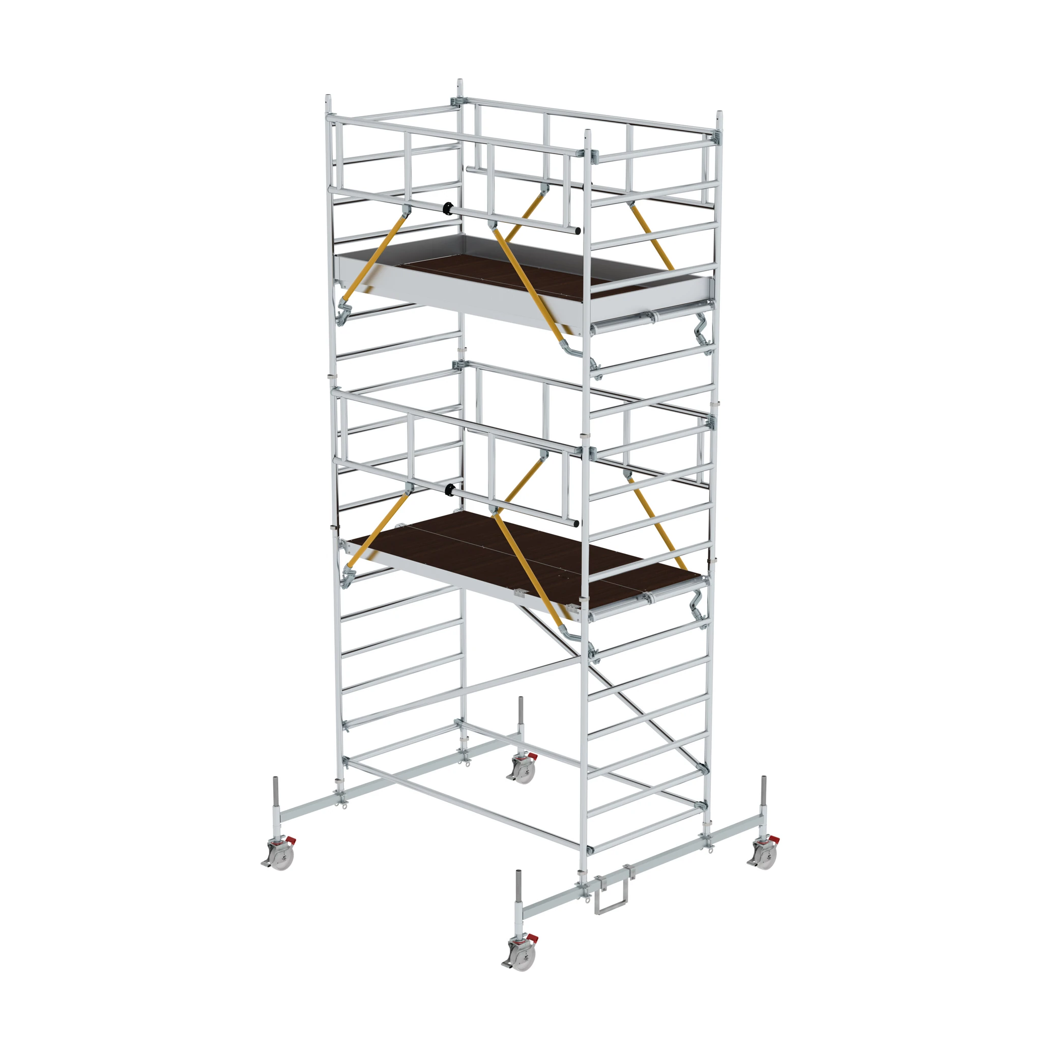 MUNK | Rollgerüst SG 1,35 x 2,45 m mit Fahrbalken & Doppel-Plattform Plattformhöhe 4,66 m