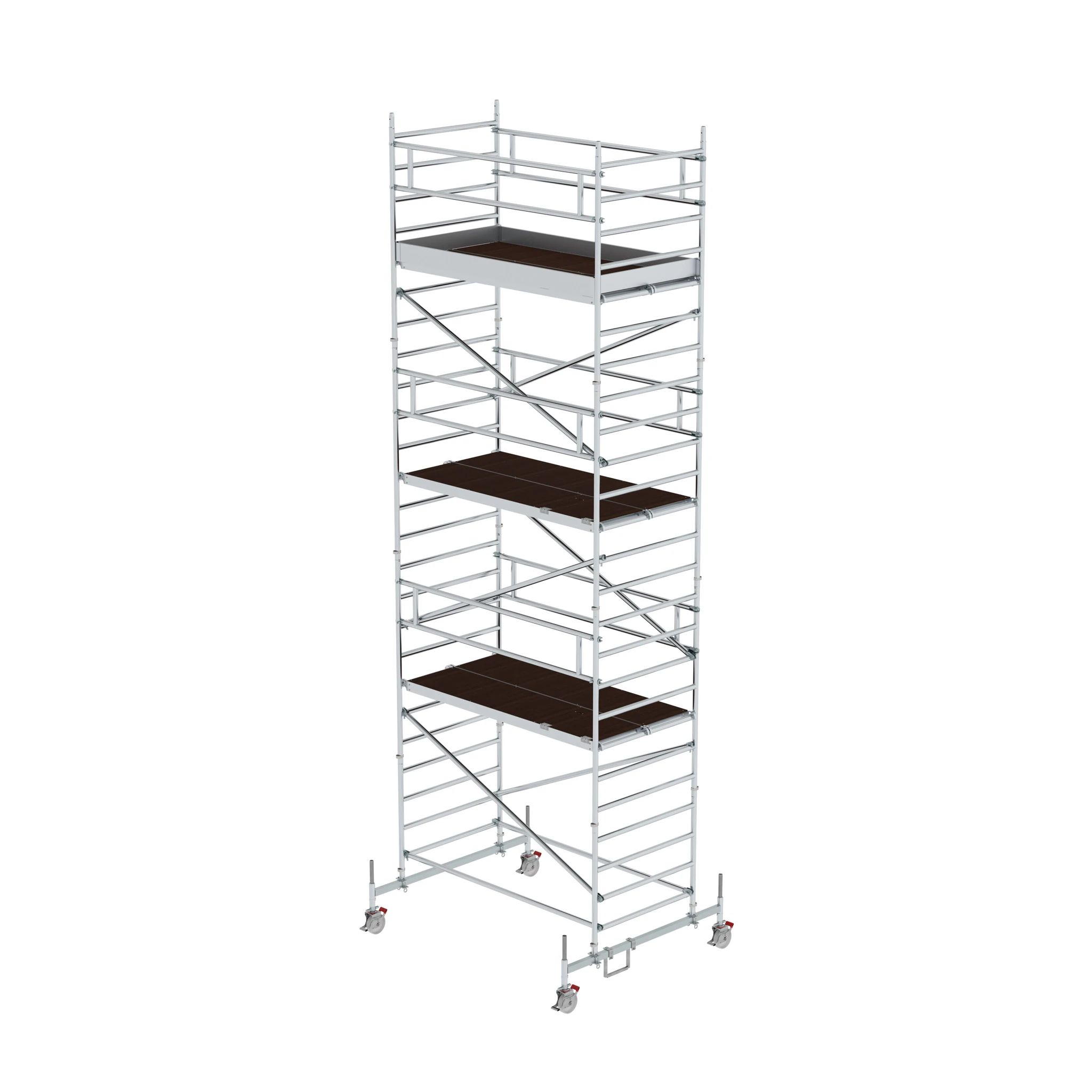 MUNK | Rollgerüst 1,35 x 2,45 m mit Fahrbalken & Doppel-Plattform Plattformhöhe 6,62 m