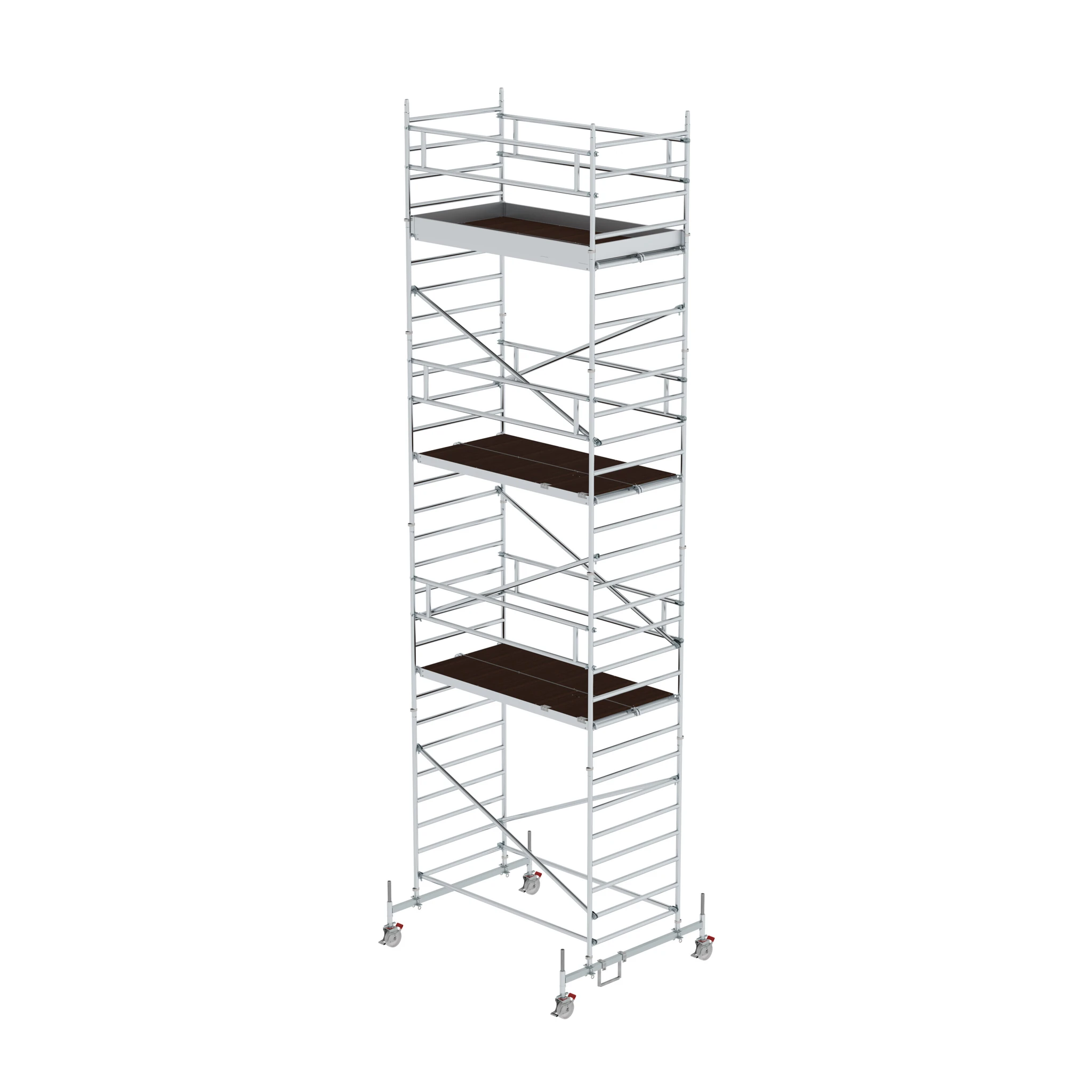 MUNK | Rollgerüst 1,35 x 2,45 m mit Fahrbalken & Doppel-Plattform Plattformhöhe 7,74 m