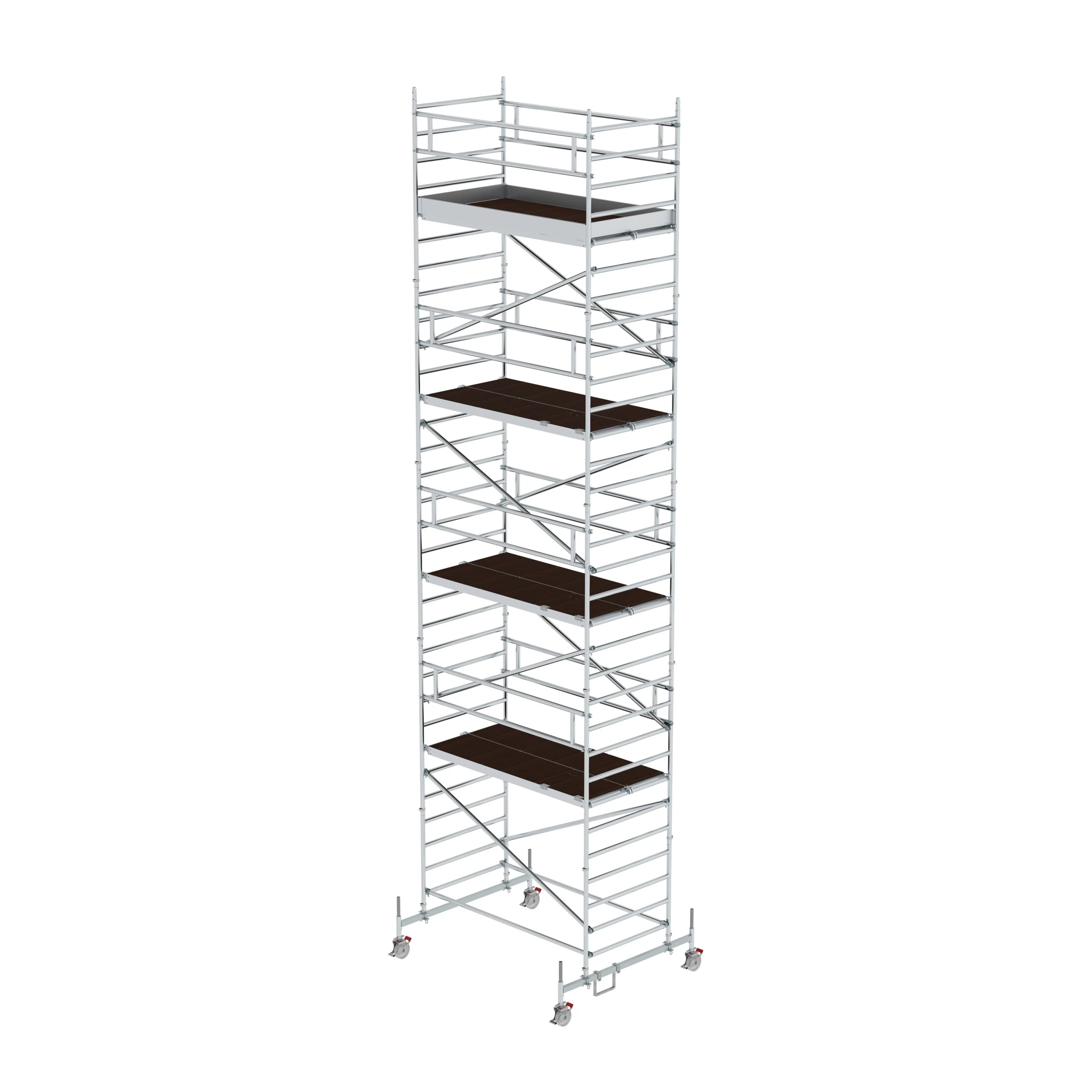MUNK | Rollgerüst 1,35 x 2,45 m mit Fahrbalken & Doppel-Plattform Plattformhöhe 8,58 m