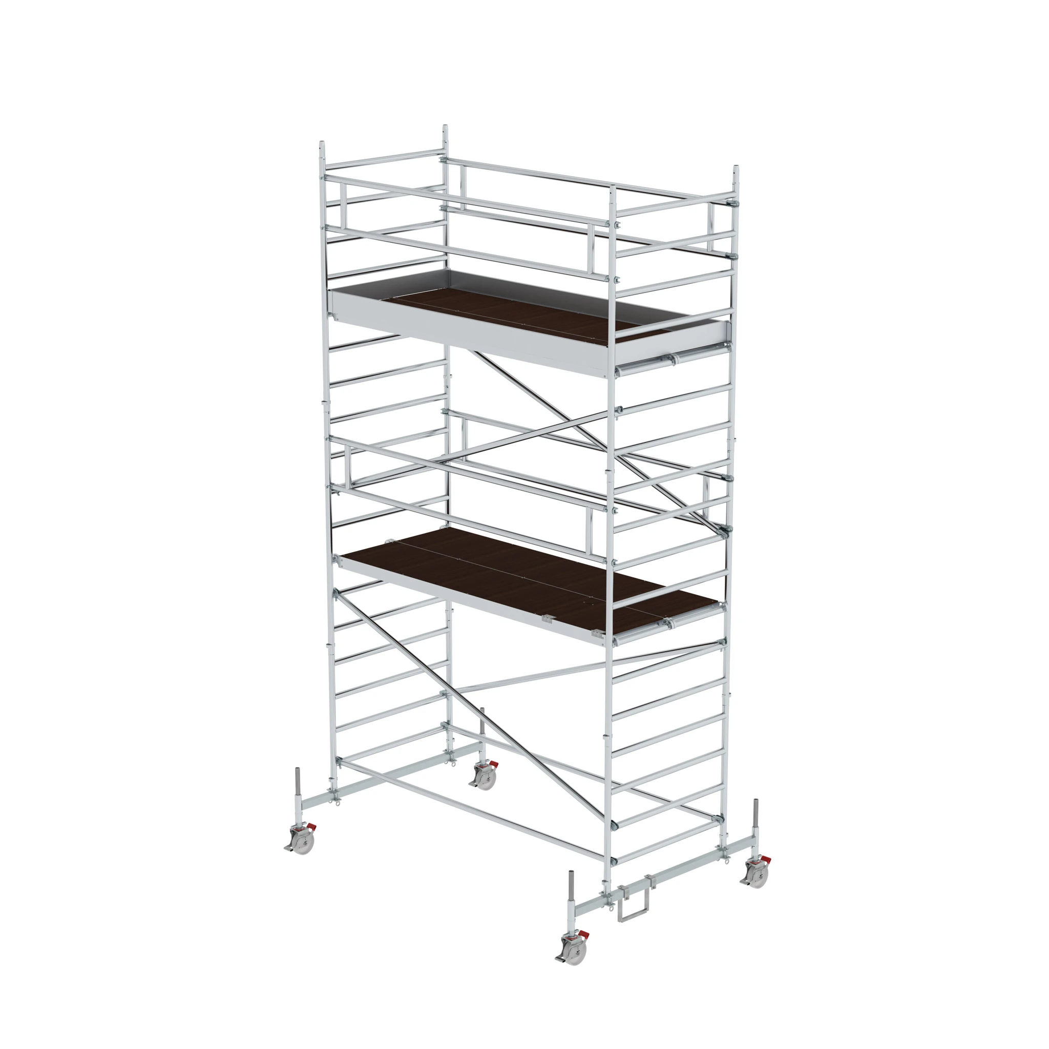 MUNK | Rollgerüst 1,35 x 3,0 m mit Fahrbalken & Doppel-Plattform Plattformhöhe 4,66 m