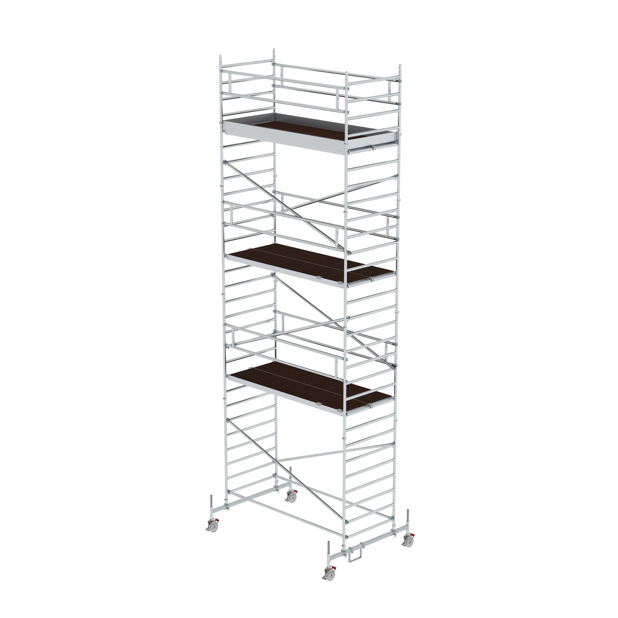 MUNK | Rollgerüst 1,35 x 3,0 m mit Fahrbalken & Doppel-Plattform Plattformhöhe 7,74 m
