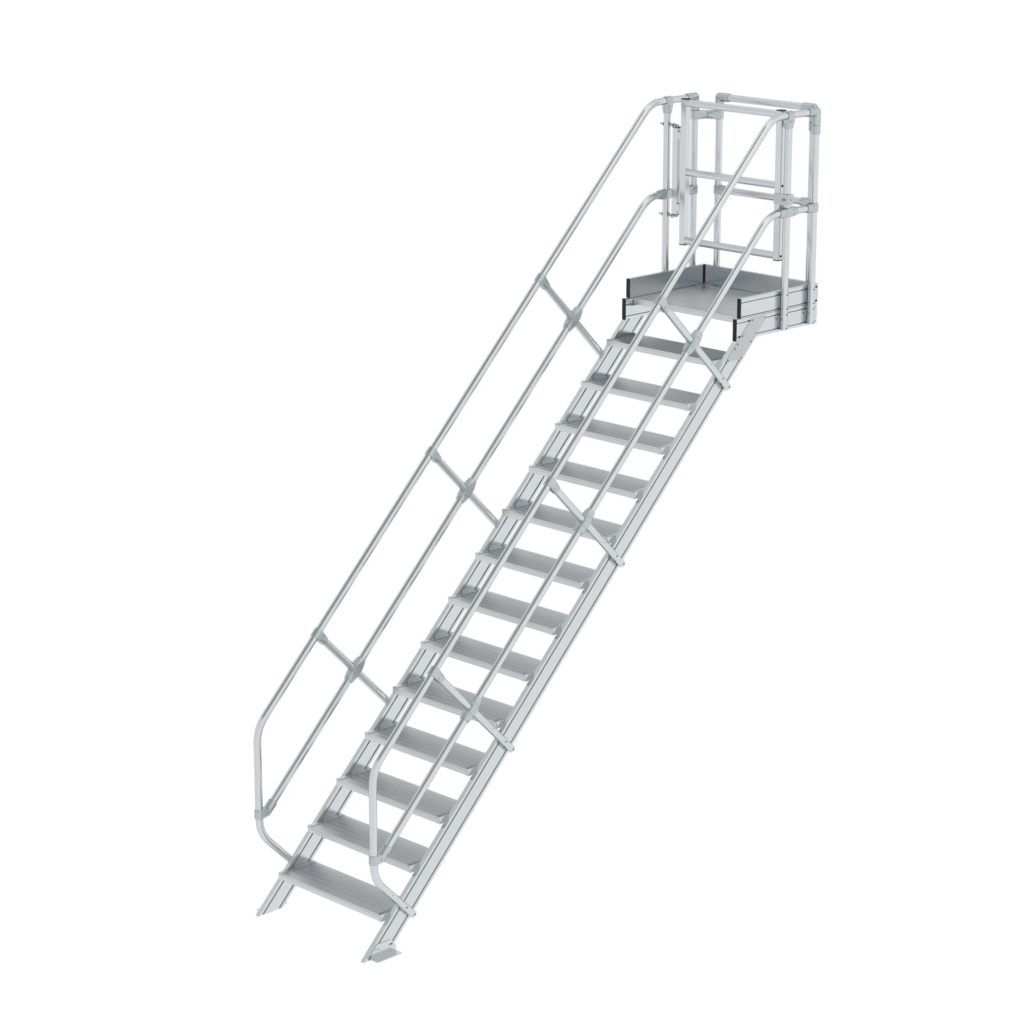 MUNK | Treppen-Modul Aluminium geriffelt 14 Stufen
