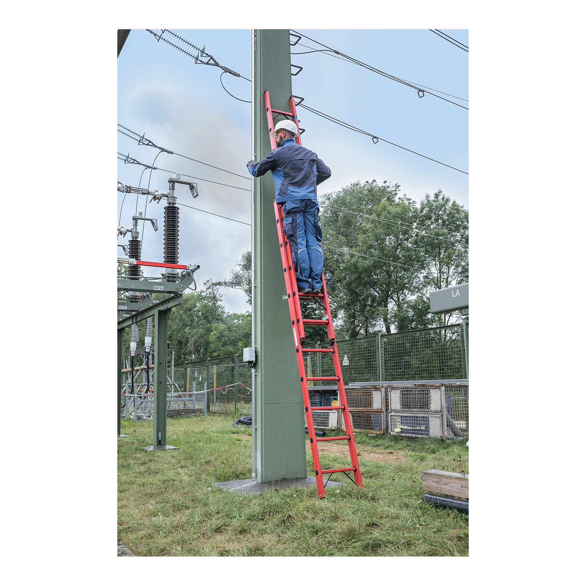 MUNK | Sprossen-Schiebeleiter GFK 2-teilig ohne Traverse 2x12 Sprossen – Bild 3
