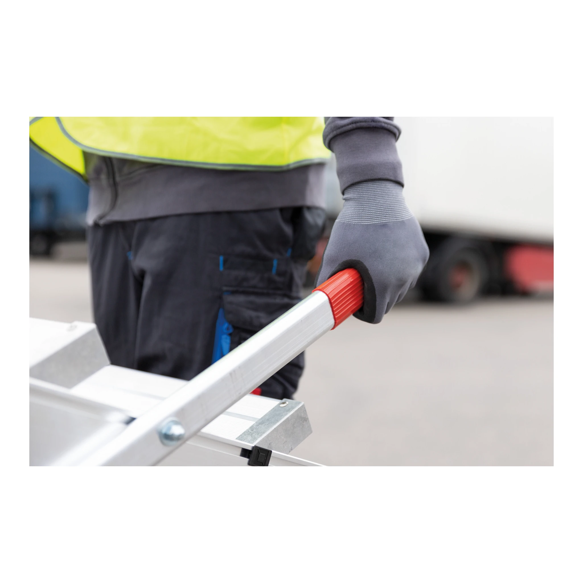 MUNK | Arbeitspodest fahrbar, Stufenbreite 800 mm, Aluminium geriffelt 2 Stufen – Bild 3