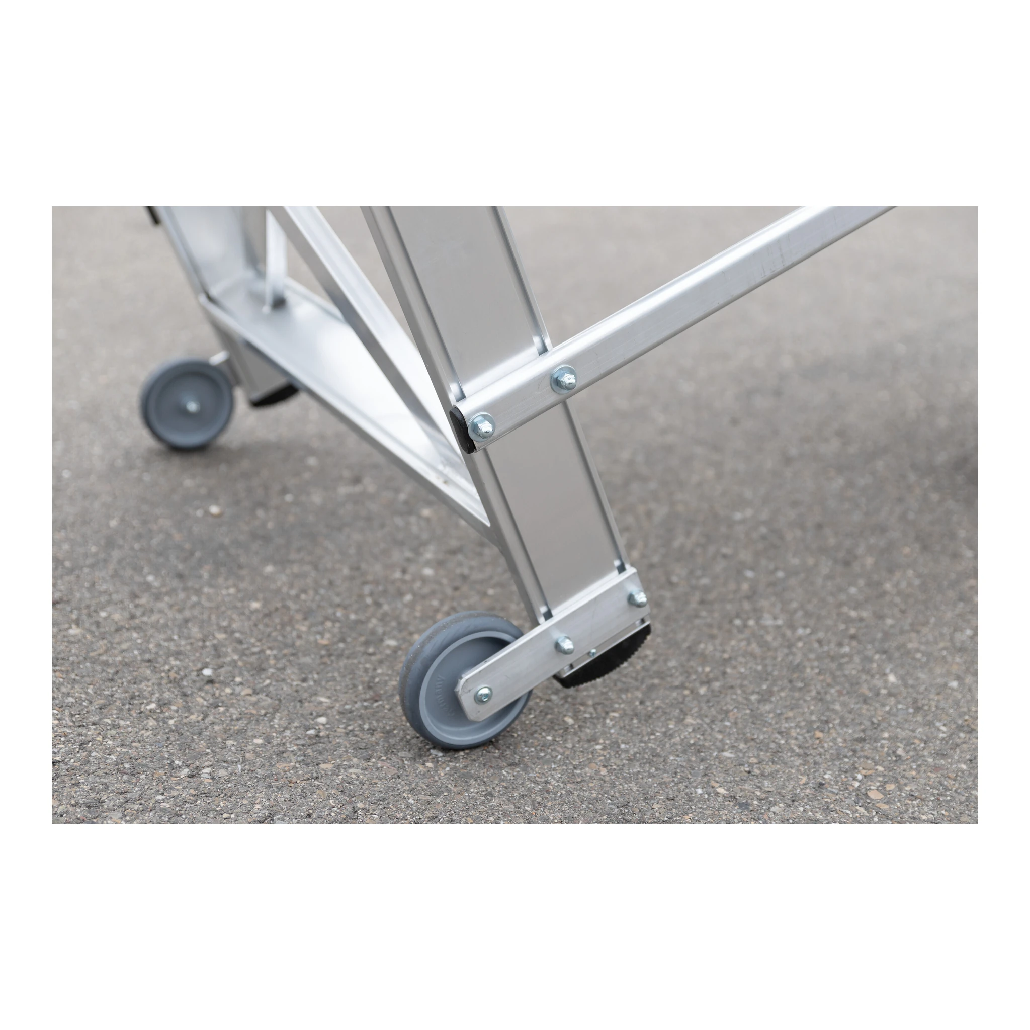 MUNK | Arbeitspodest fahrbar, Stufenbreite 800 mm, Aluminium geriffelt 2 Stufen – Bild 4