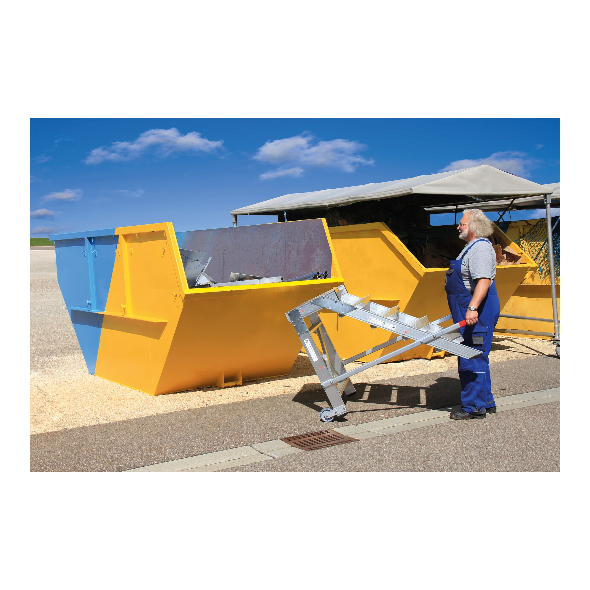 MUNK | Arbeitspodest fahrbar, Stufenbreite 1000 mm, Aluminium geriffelt 4 Stufen – Bild 2