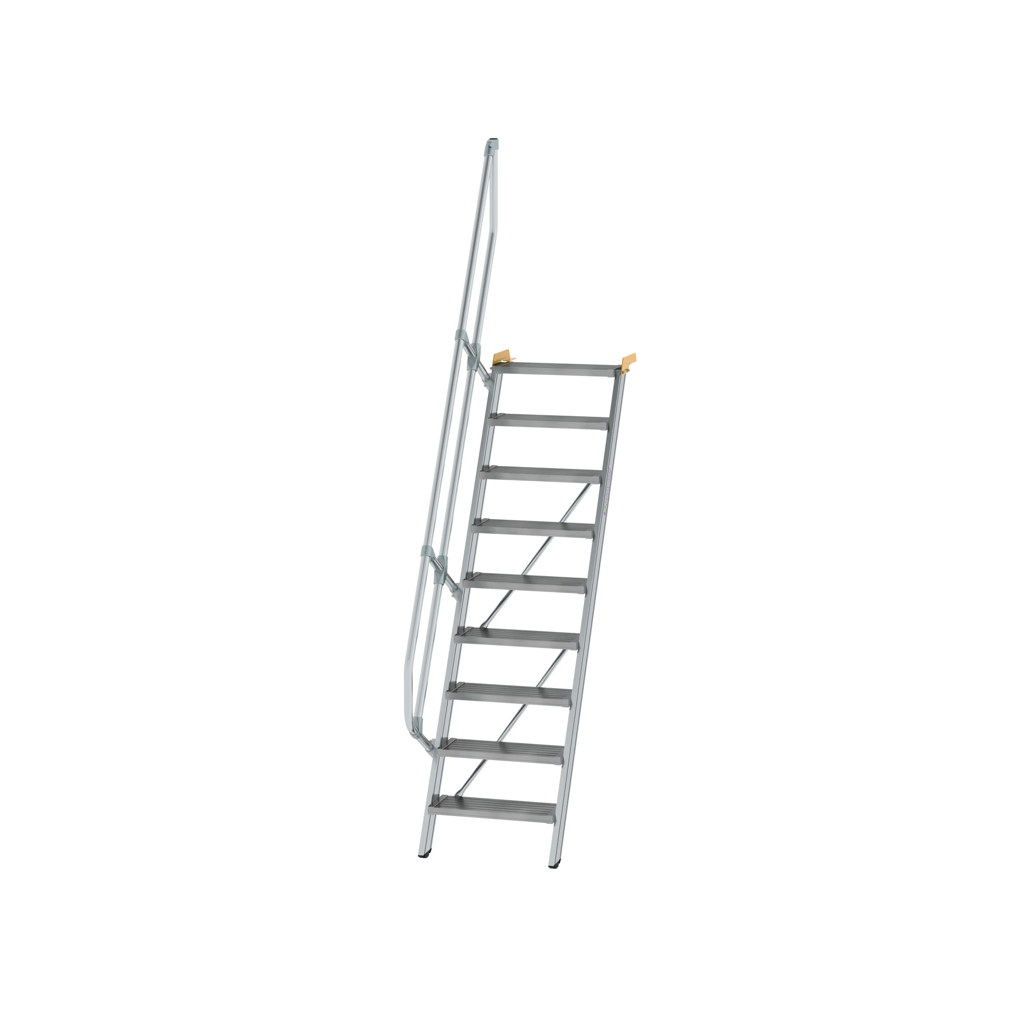MUNK | Treppe 60° Stufenbreite 600 mm 9 Stufen Aluminium geriffelt