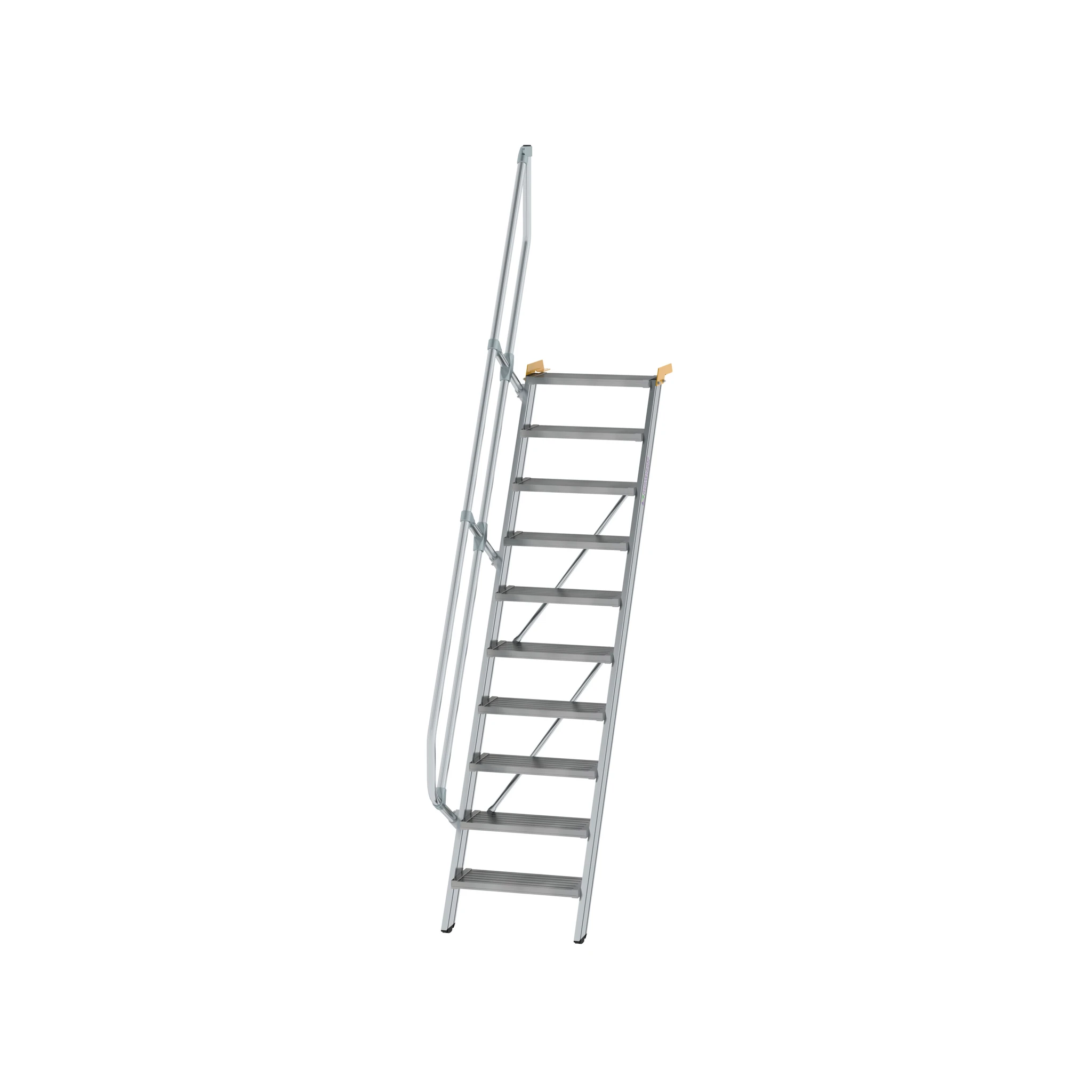 MUNK | Treppe 60° Stufenbreite 600 mm 10 Stufen Aluminium geriffelt