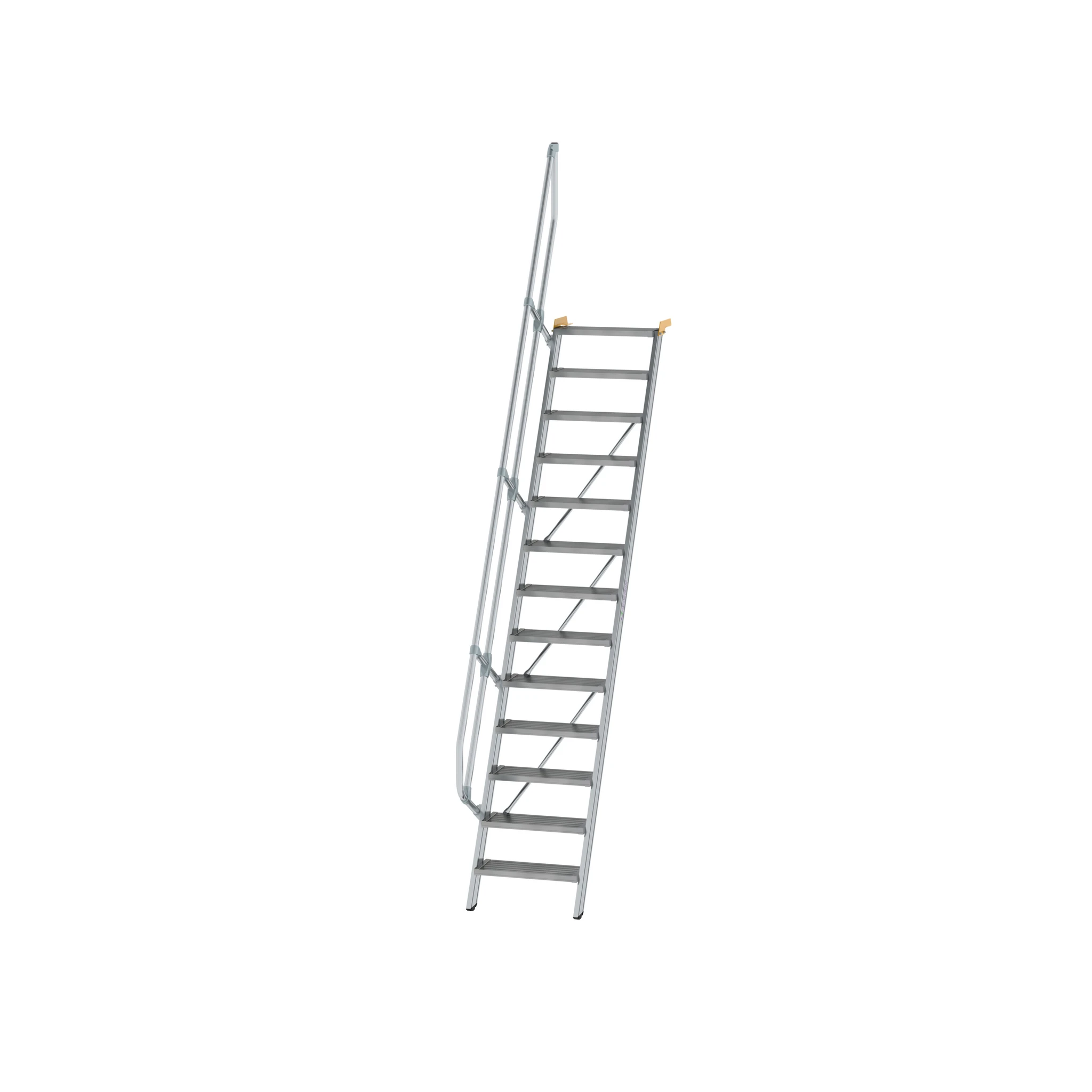 MUNK | Treppe 60° Stufenbreite 600 mm 13 Stufen Aluminium geriffelt
