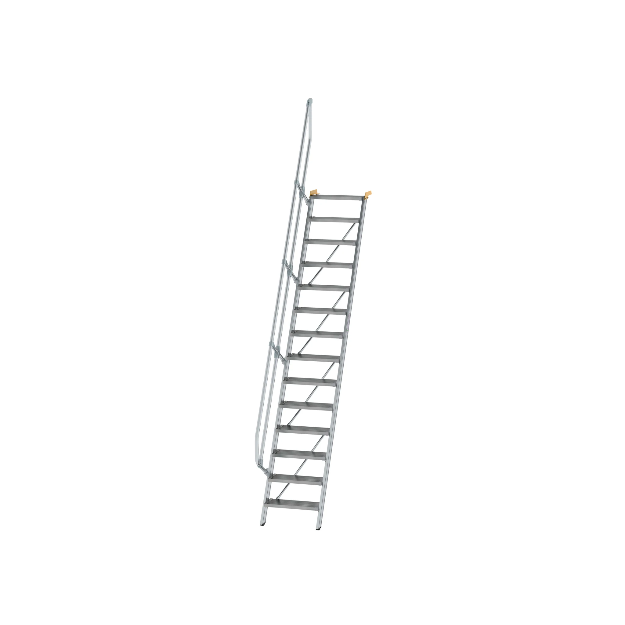 MUNK | Treppe 60° Stufenbreite 600 mm 14 Stufen Aluminium geriffelt