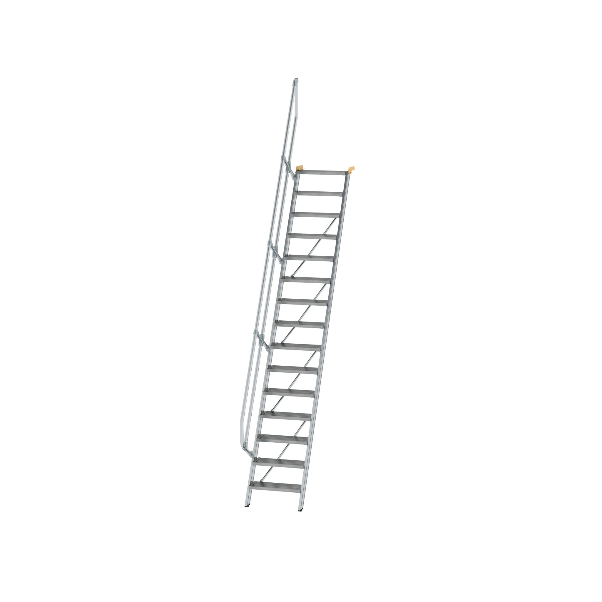 MUNK | Treppe 60° Stufenbreite 600 mm 15 Stufen Aluminium geriffelt