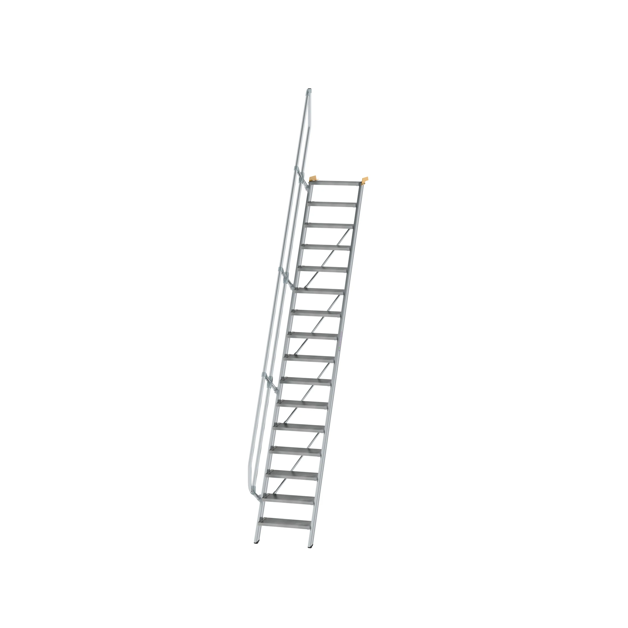 MUNK | Treppe 60° Stufenbreite 600 mm 16 Stufen Aluminium geriffelt