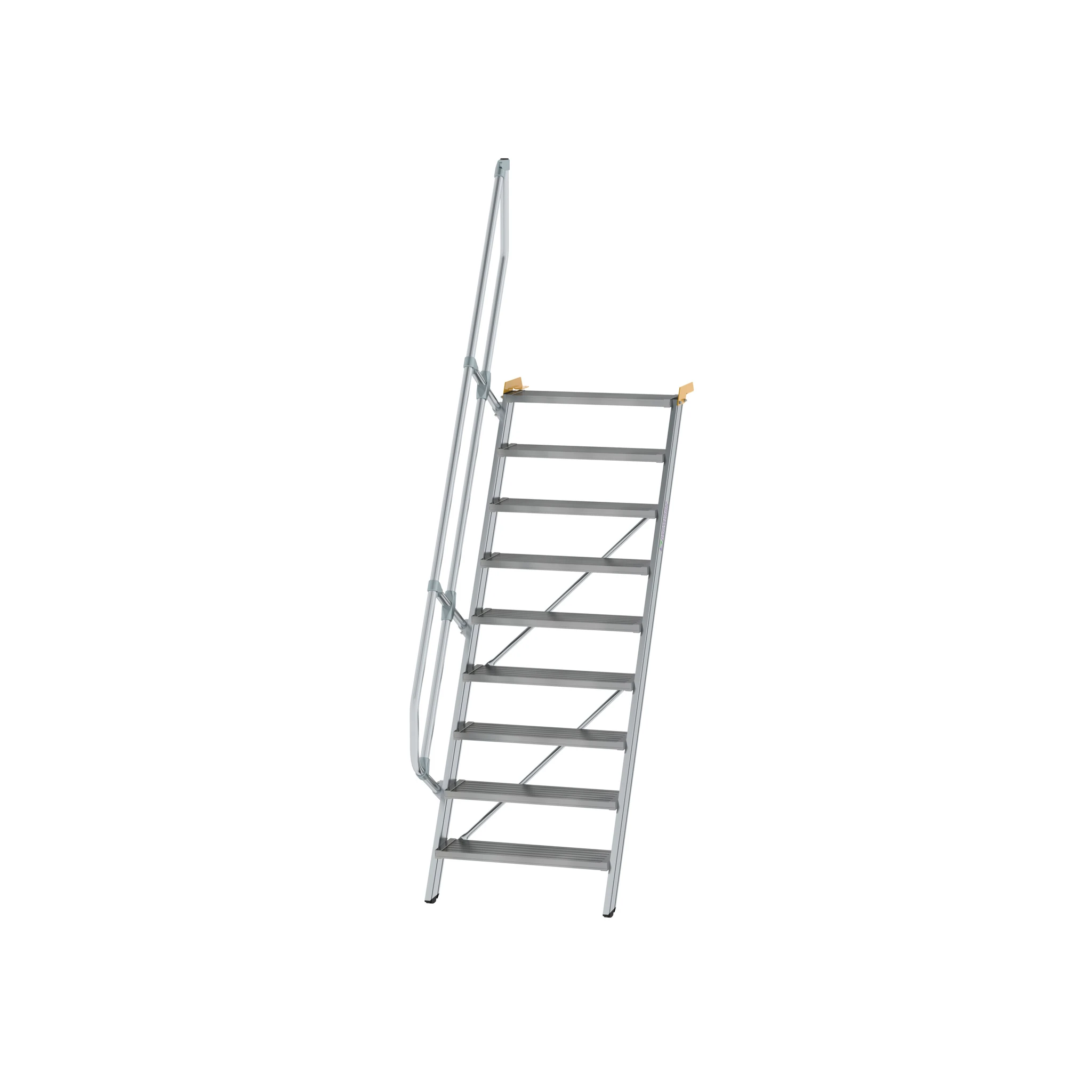 MUNK | Treppe 60° Stufenbreite 800 mm 9 Stufen Aluminium geriffelt