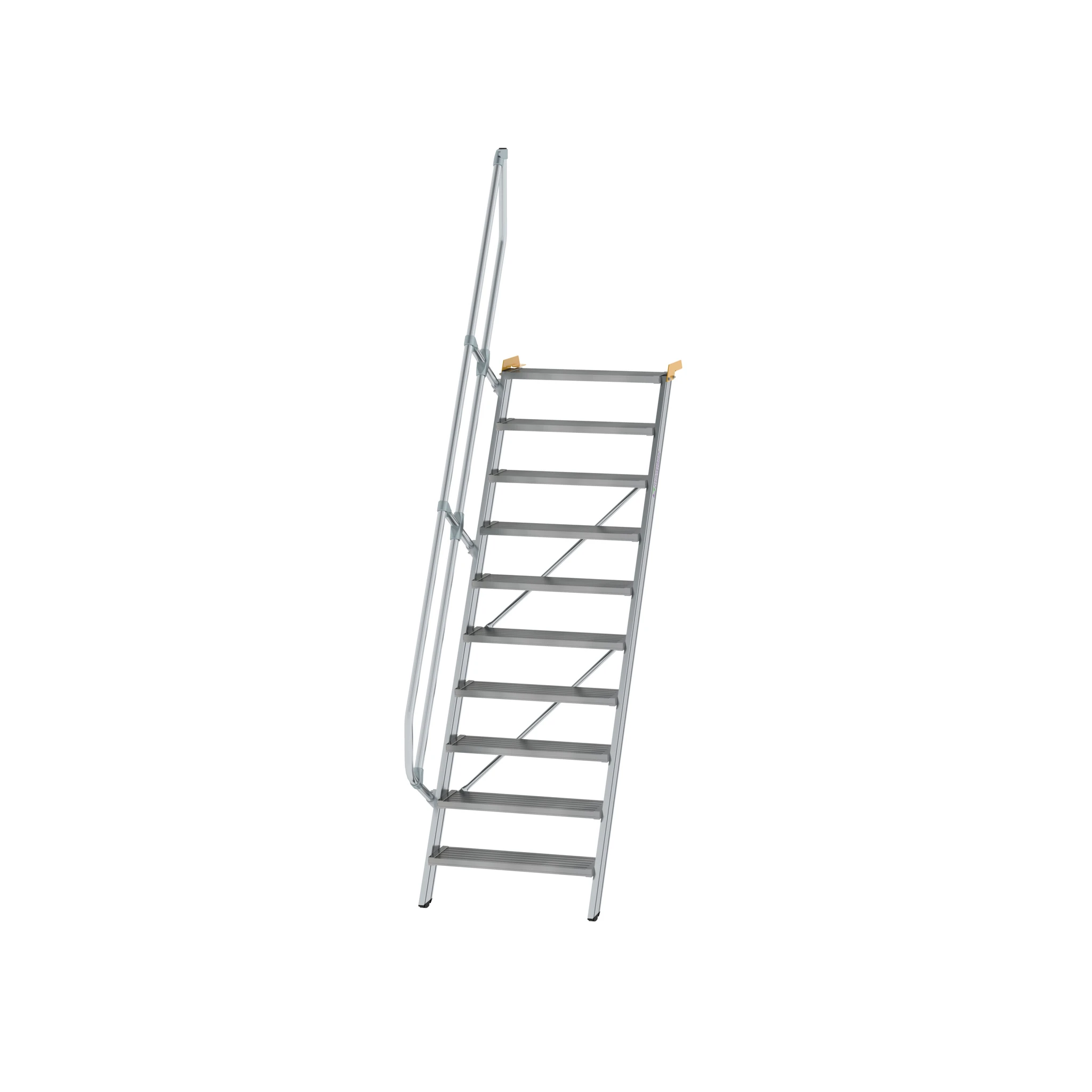 MUNK | Treppe 60° Stufenbreite 800 mm 10 Stufen Aluminium geriffelt