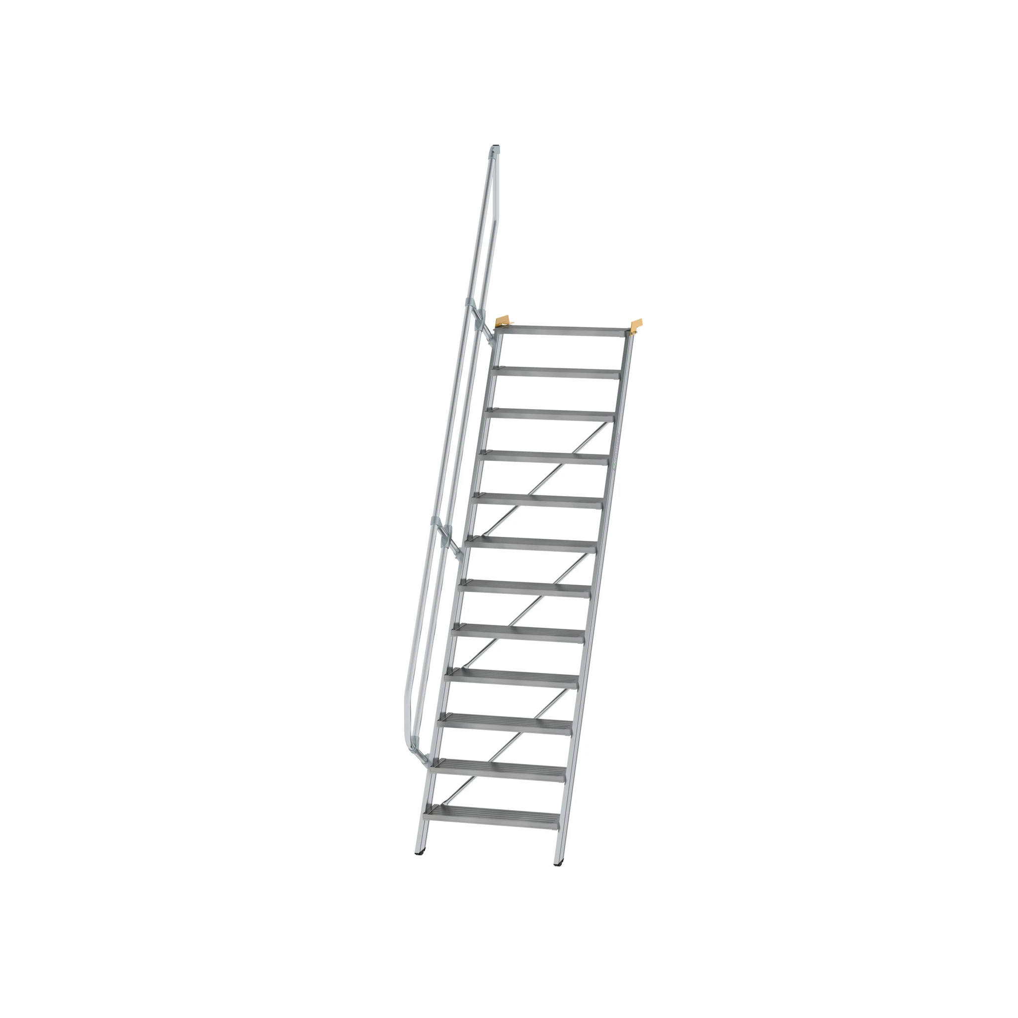 MUNK | Treppe 60° Stufenbreite 800 mm 12 Stufen Aluminium geriffelt