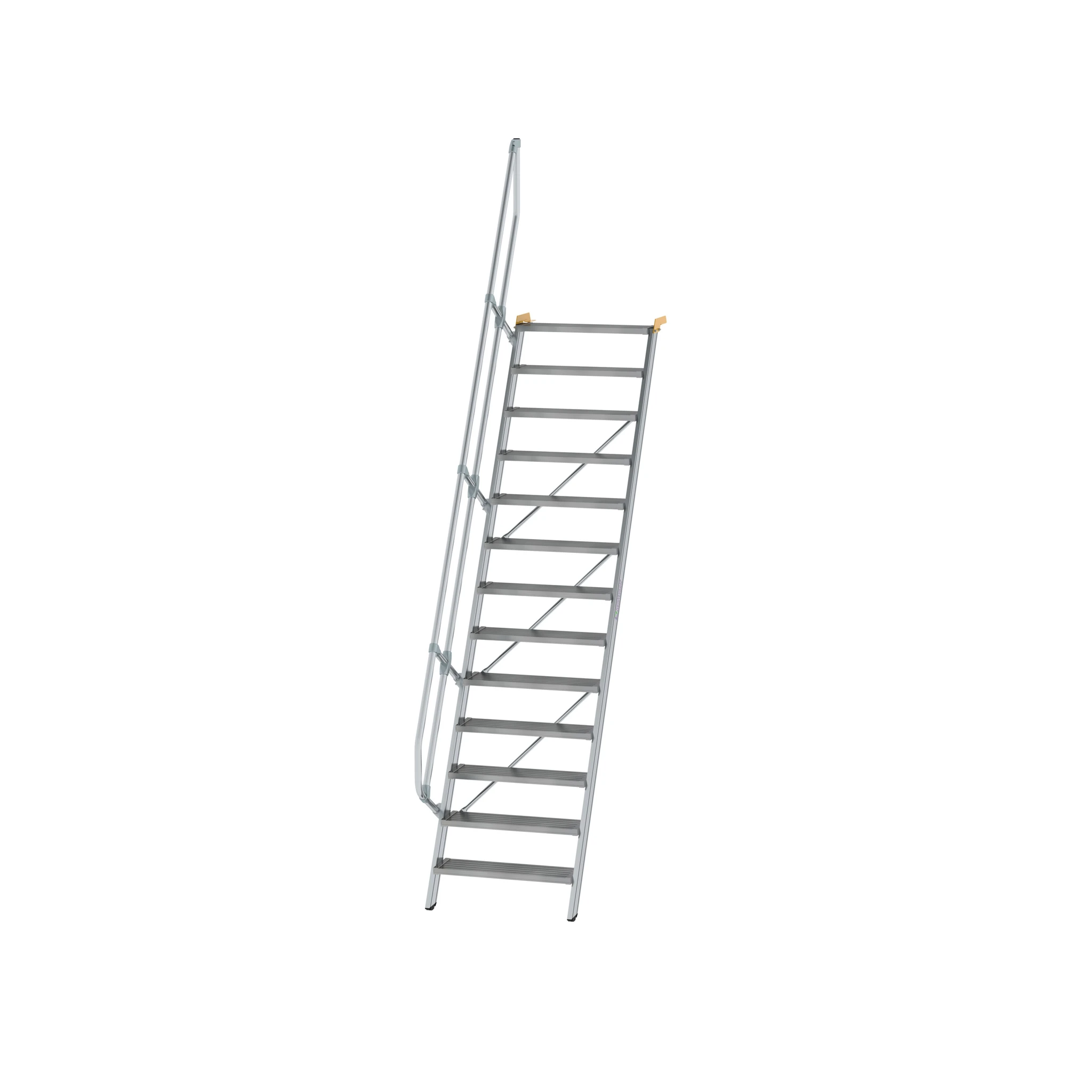 MUNK | Treppe 60° Stufenbreite 800 mm 13 Stufen Aluminium geriffelt