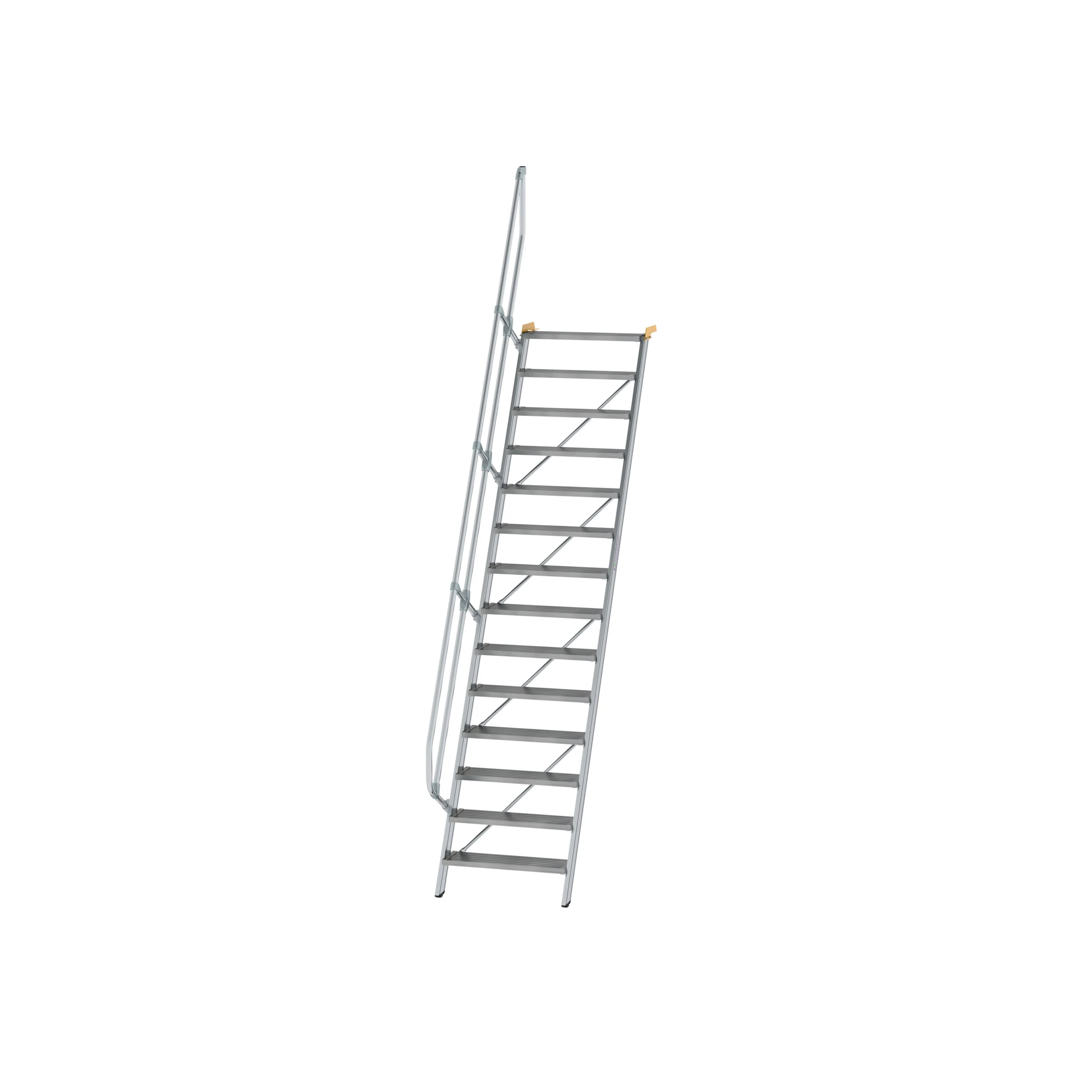 MUNK | Treppe 60° Stufenbreite 800 mm 14 Stufen Aluminium geriffelt