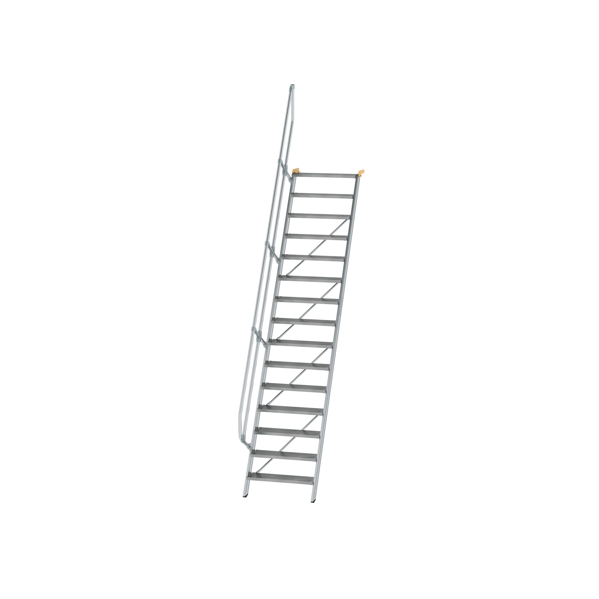 MUNK | Treppe 60° Stufenbreite 800 mm 15 Stufen Aluminium geriffelt