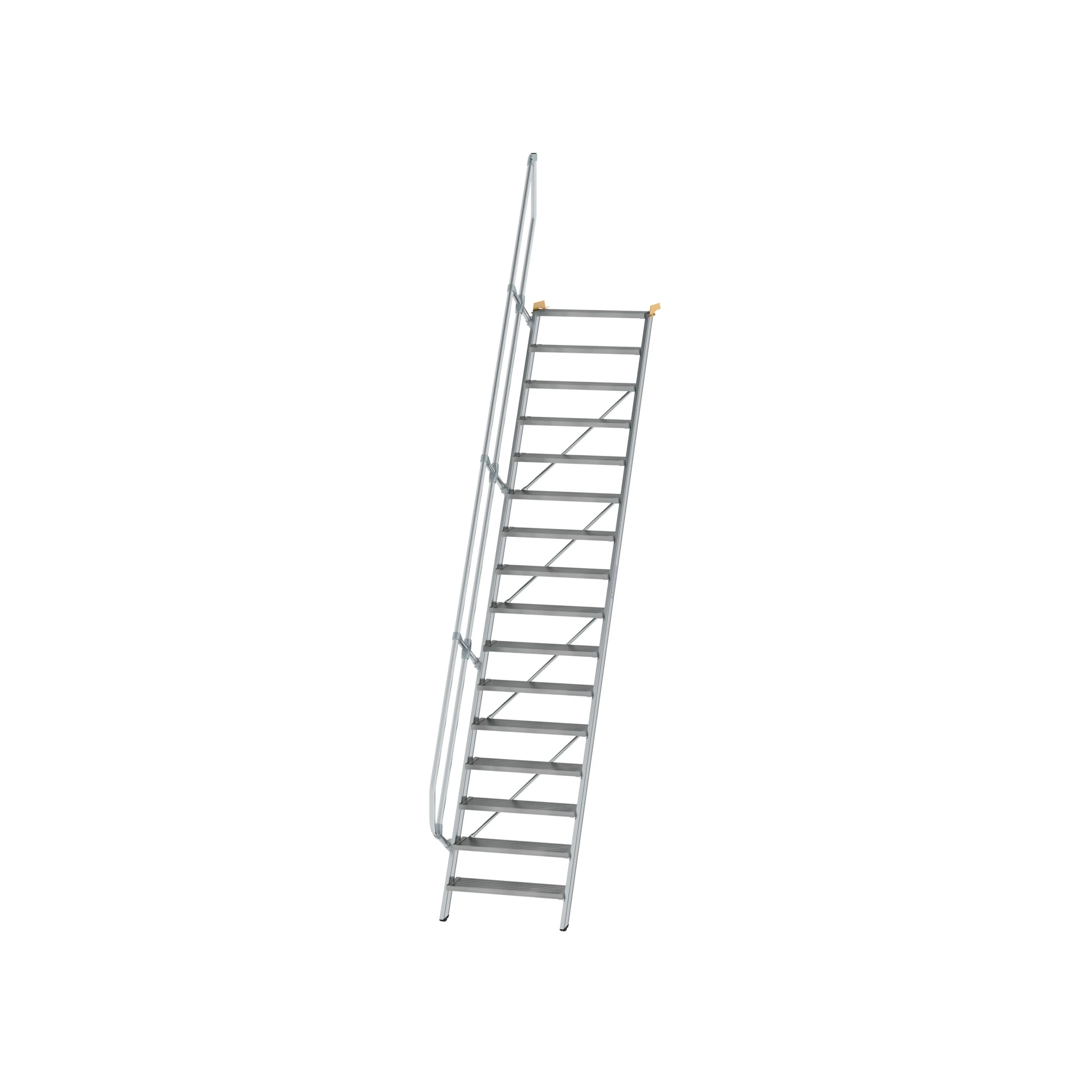 MUNK | Treppe 60° Stufenbreite 800 mm 16 Stufen Aluminium geriffelt