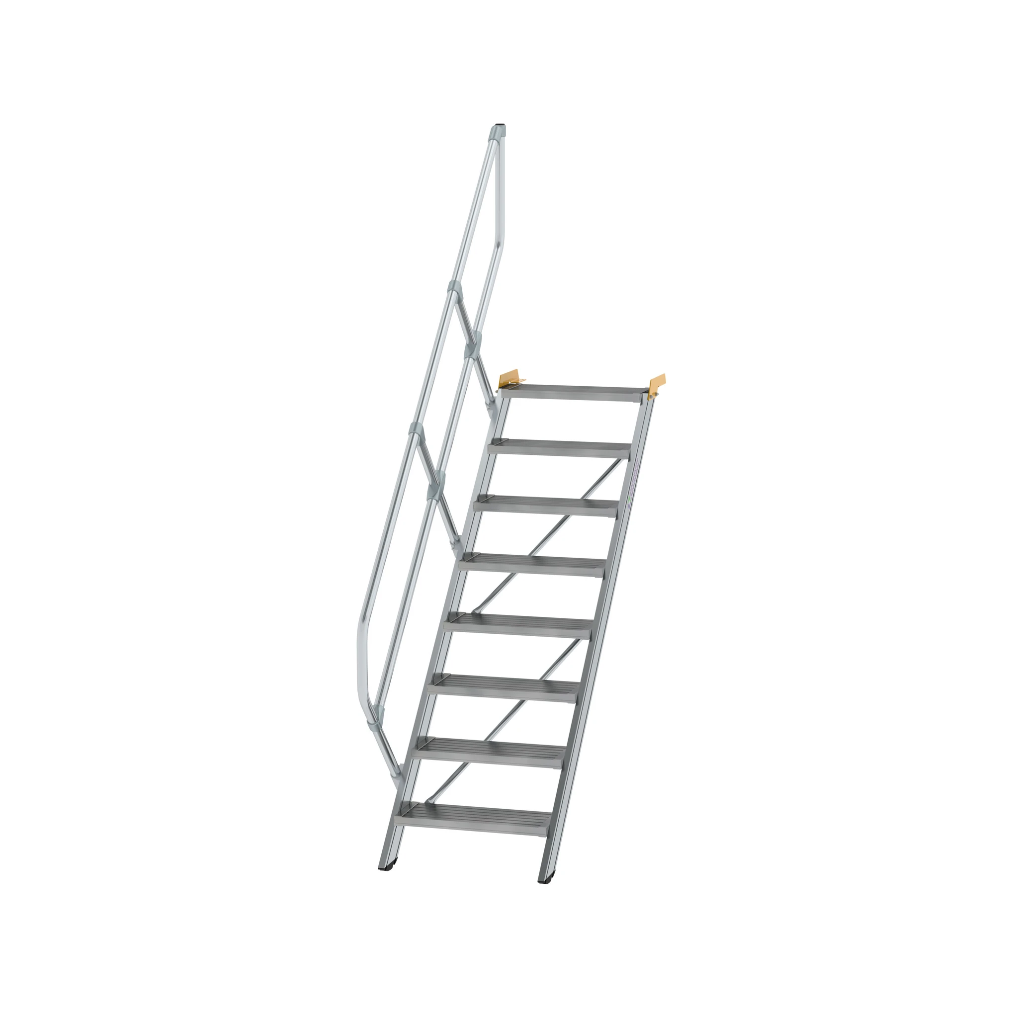 MUNK | Treppe 45° Stufenbreite 600 mm 8 Stufen Aluminium geriffelt