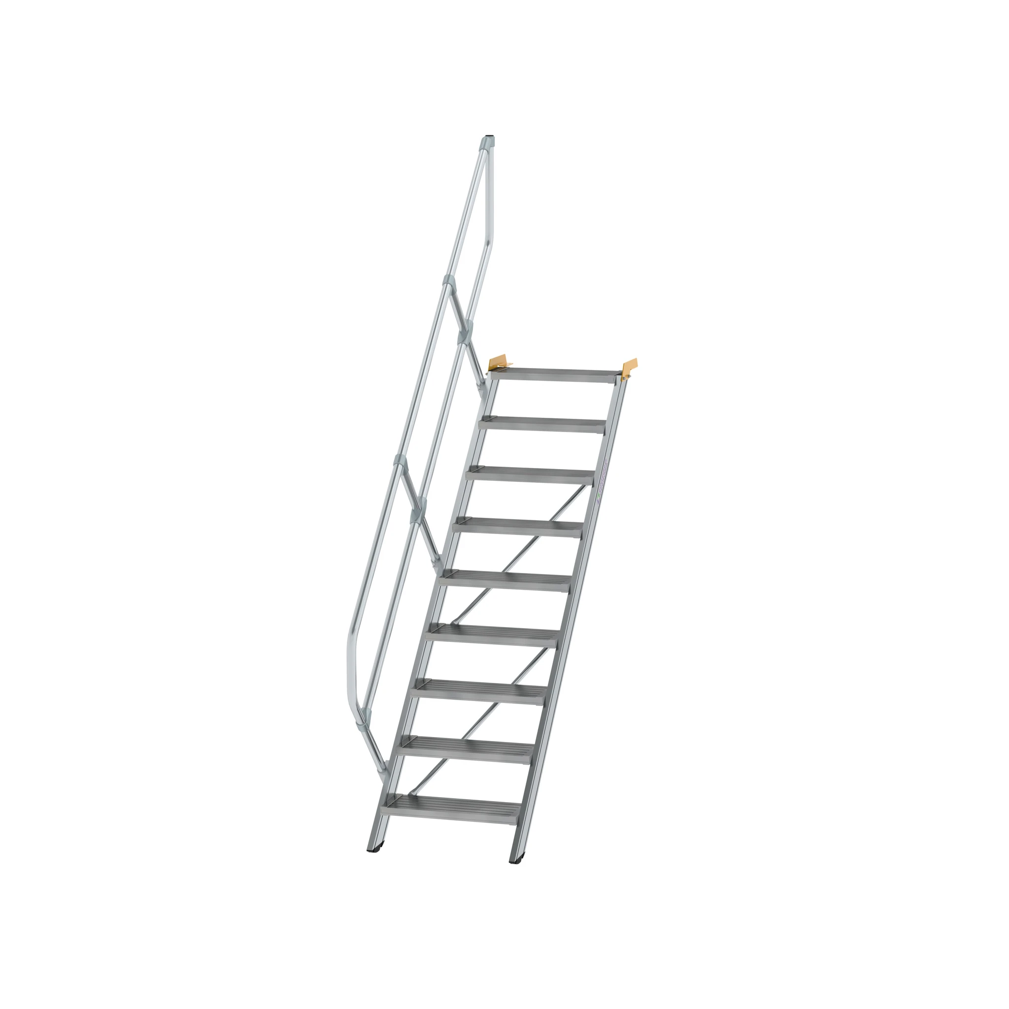 MUNK | Treppe 45° Stufenbreite 600 mm 9 Stufen Aluminium geriffelt