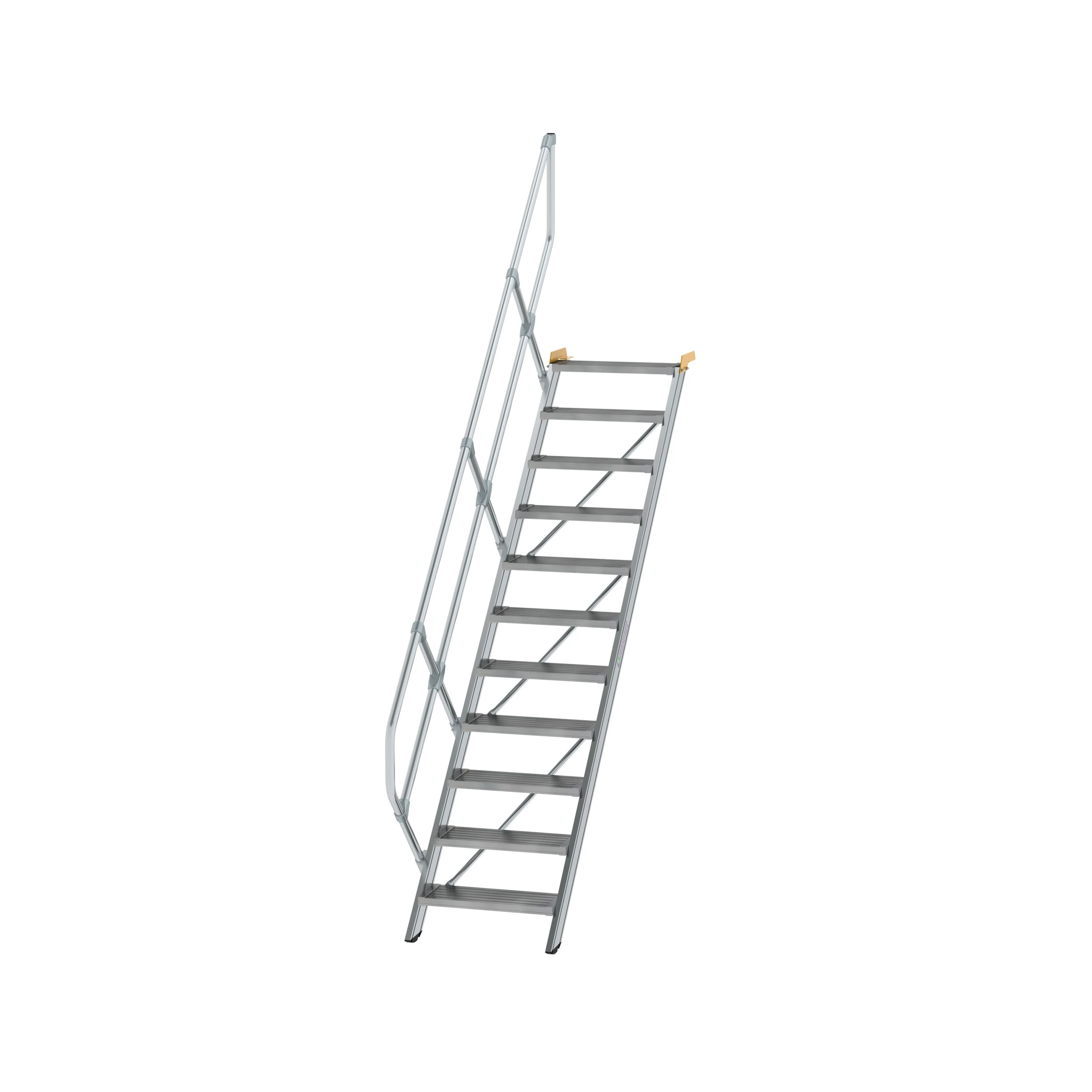 MUNK | Treppe 45° Stufenbreite 600 mm 11 Stufen Aluminium geriffelt