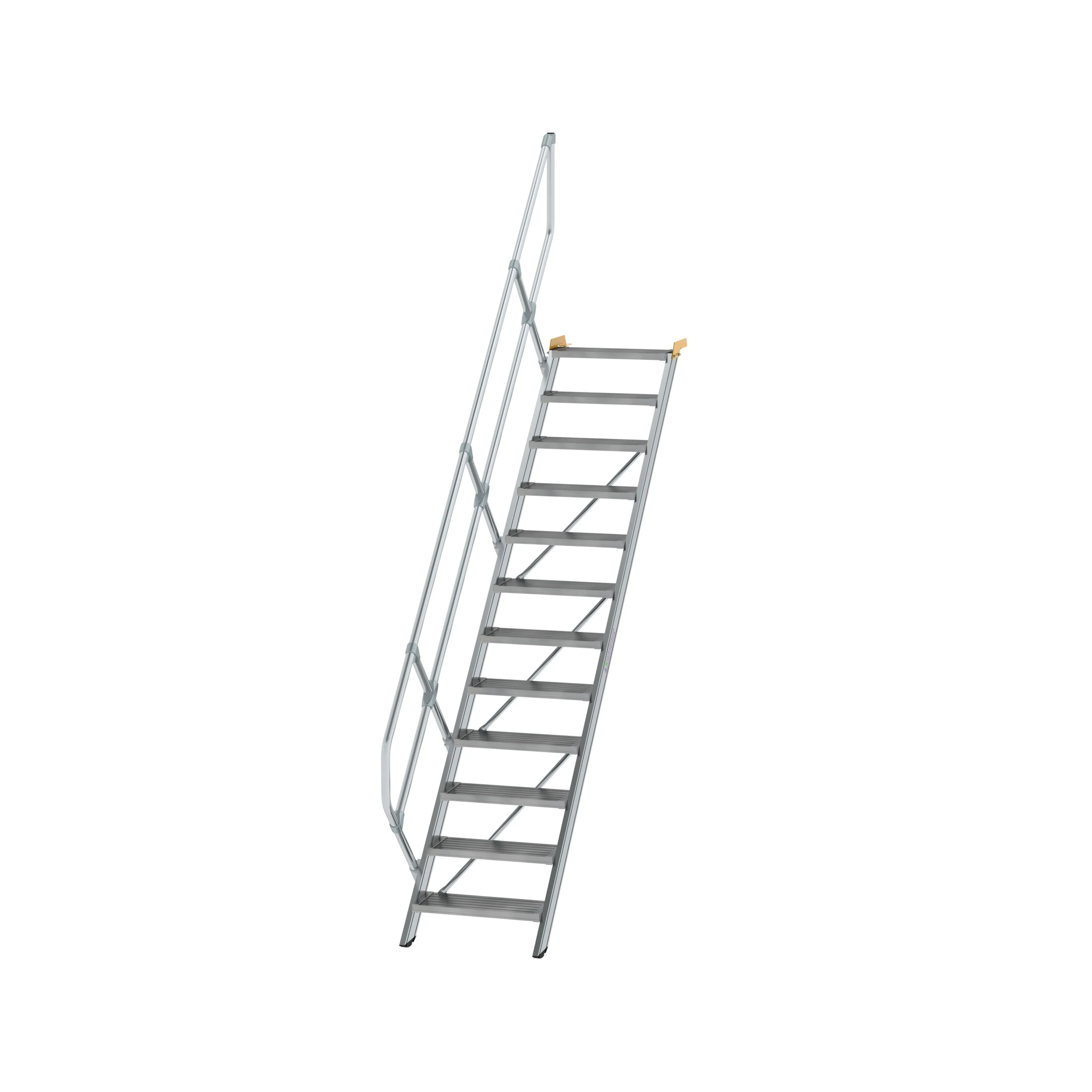MUNK | Treppe 45° Stufenbreite 600 mm 12 Stufen Aluminium geriffelt