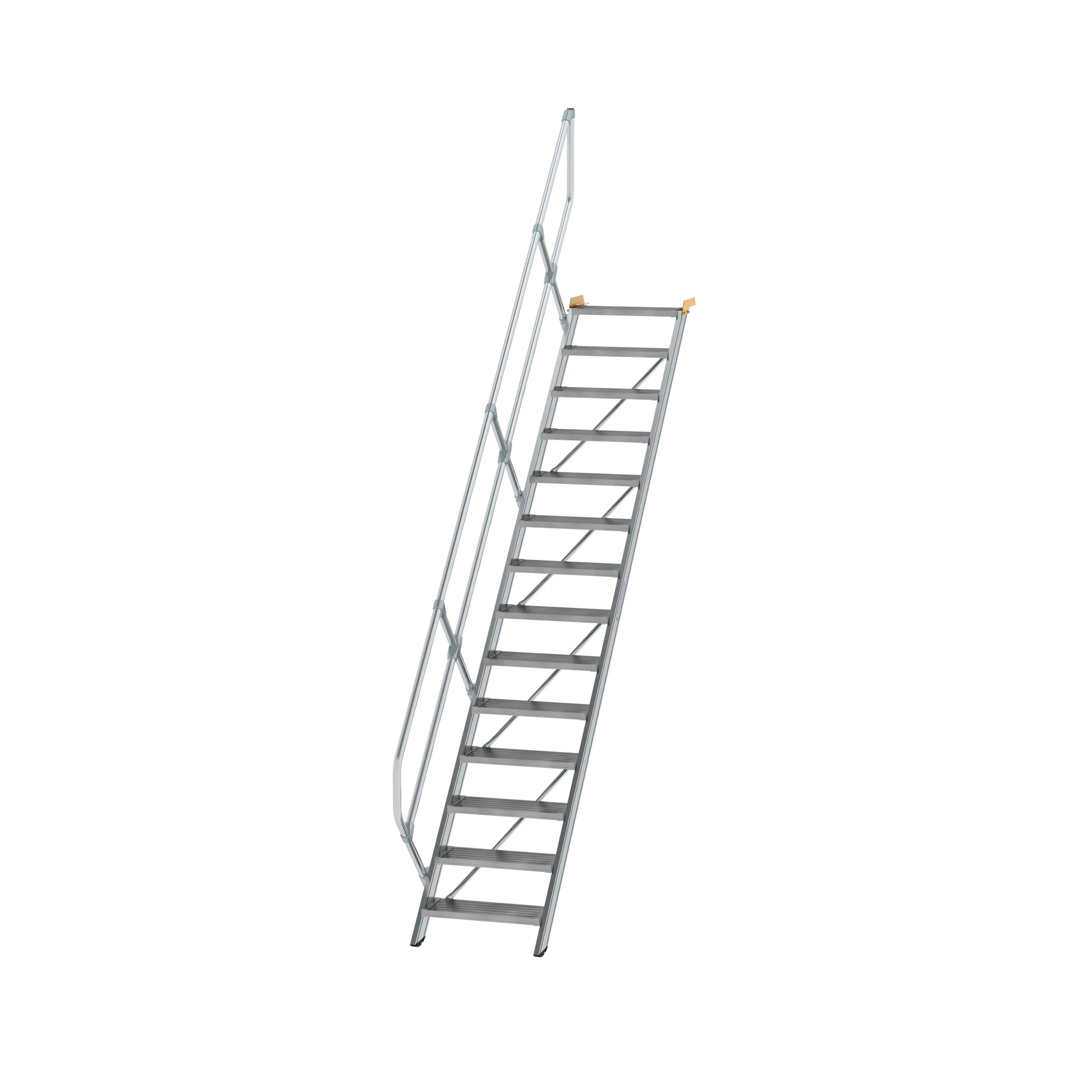 MUNK | Treppe 45° Stufenbreite 600 mm 14 Stufen Aluminium geriffelt